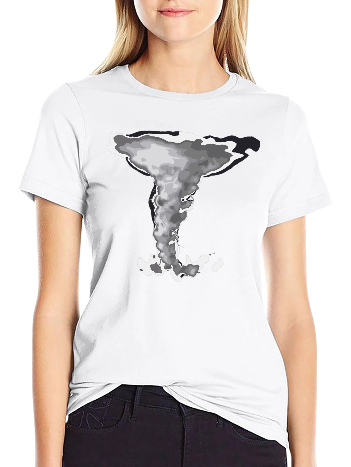 Mushroom Cloud Graphic Tee - Stylish Black Cotton T-Shirt