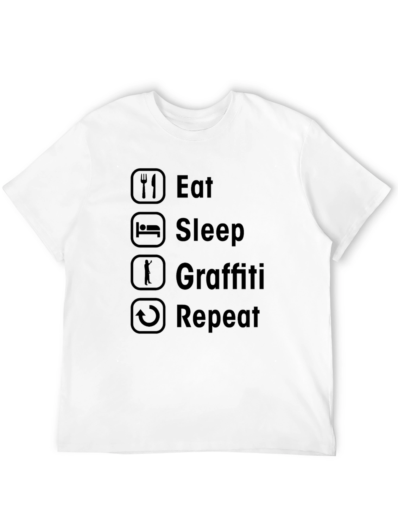 Eat Sleep Graffiti Repeat Black T-Shirt
