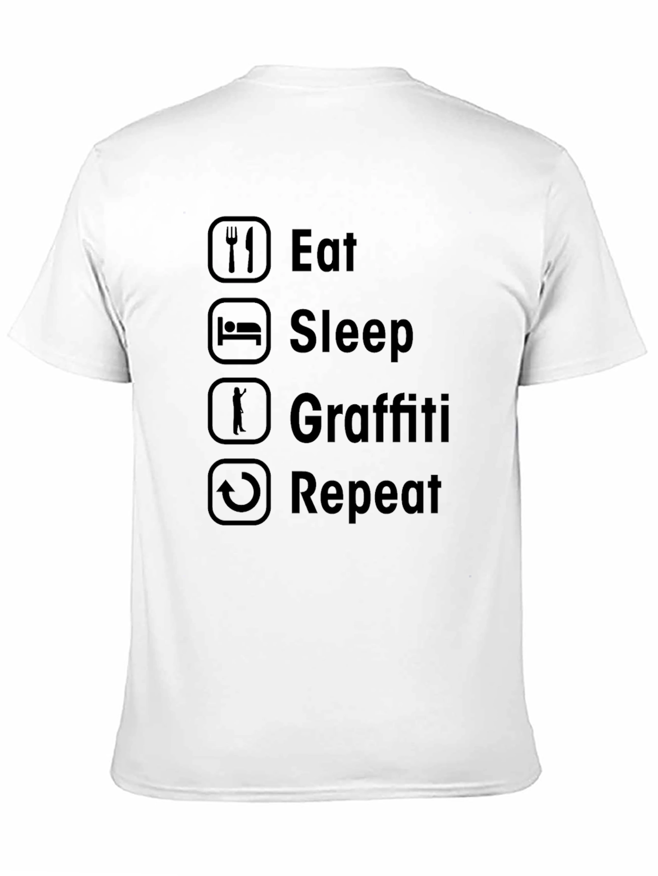 Eat Sleep Graffiti Repeat Black T-Shirt