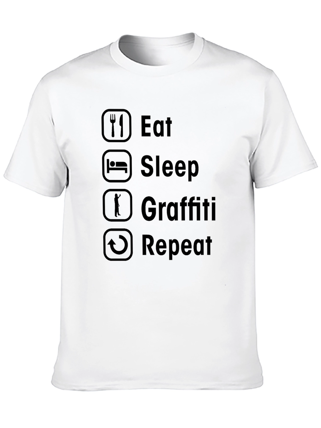 Eat Sleep Graffiti Repeat Black T-Shirt