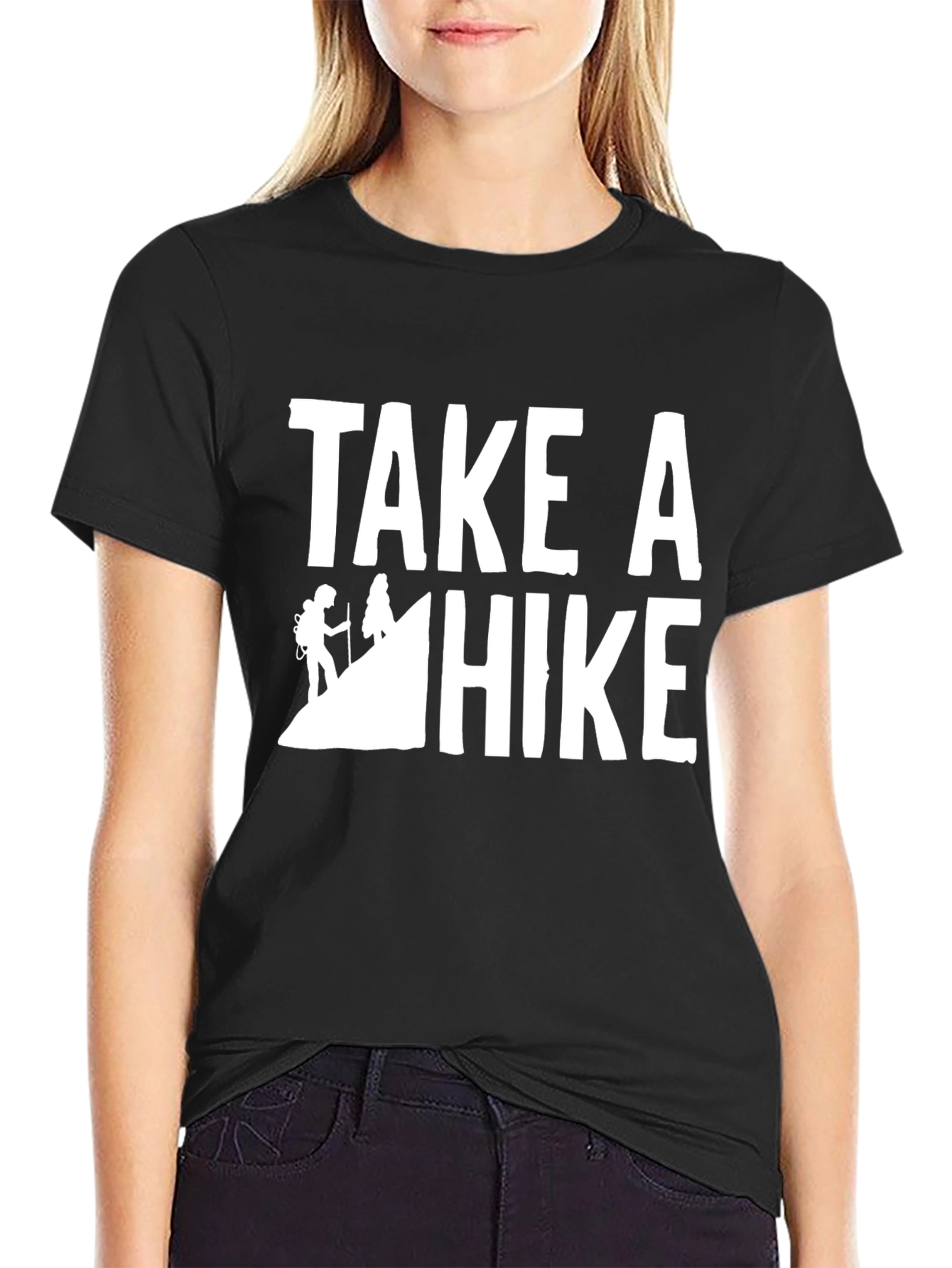 Take a Hike Graphic Tee - Black Cotton T-Shirt