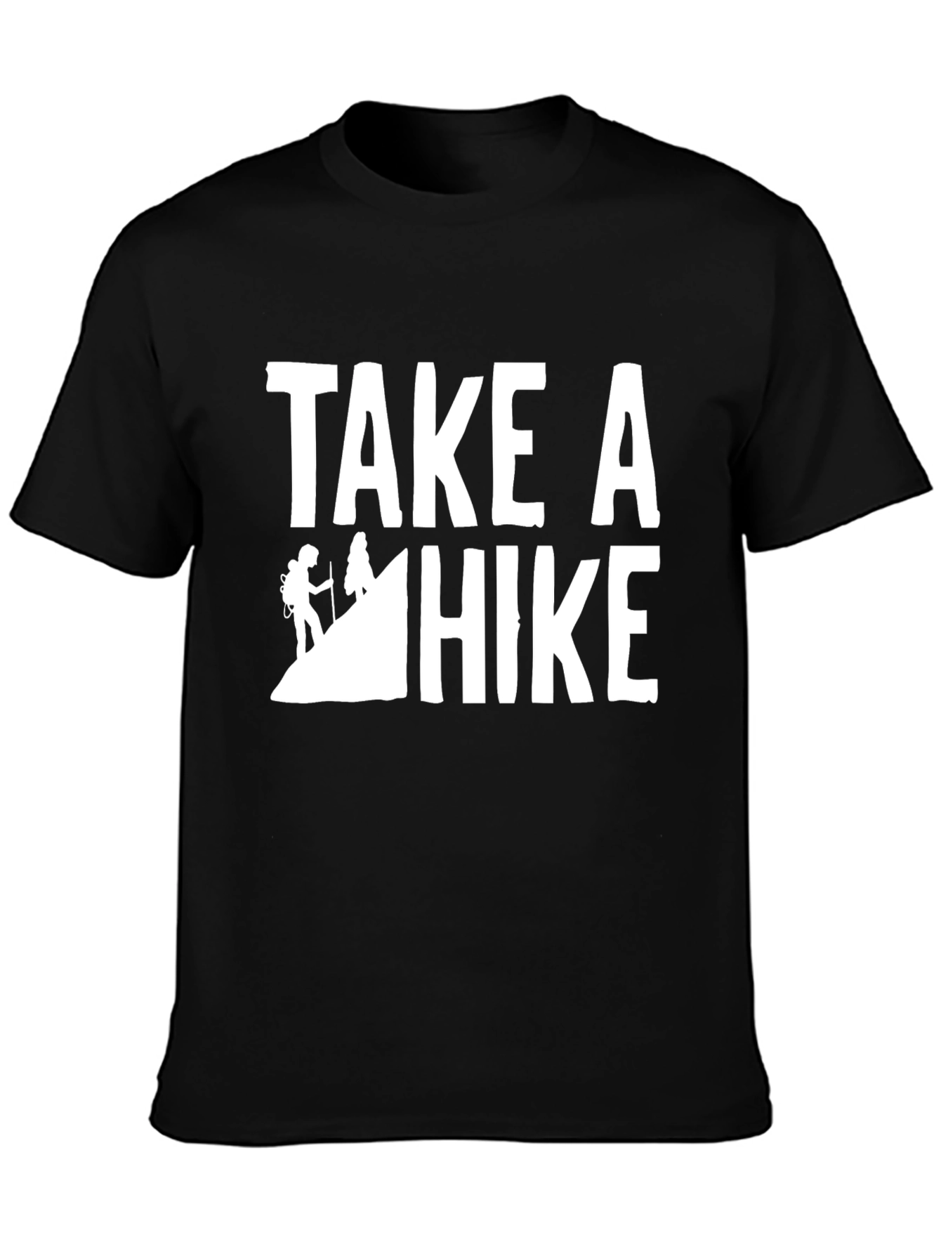 Take a Hike Graphic Tee - Black Cotton T-Shirt