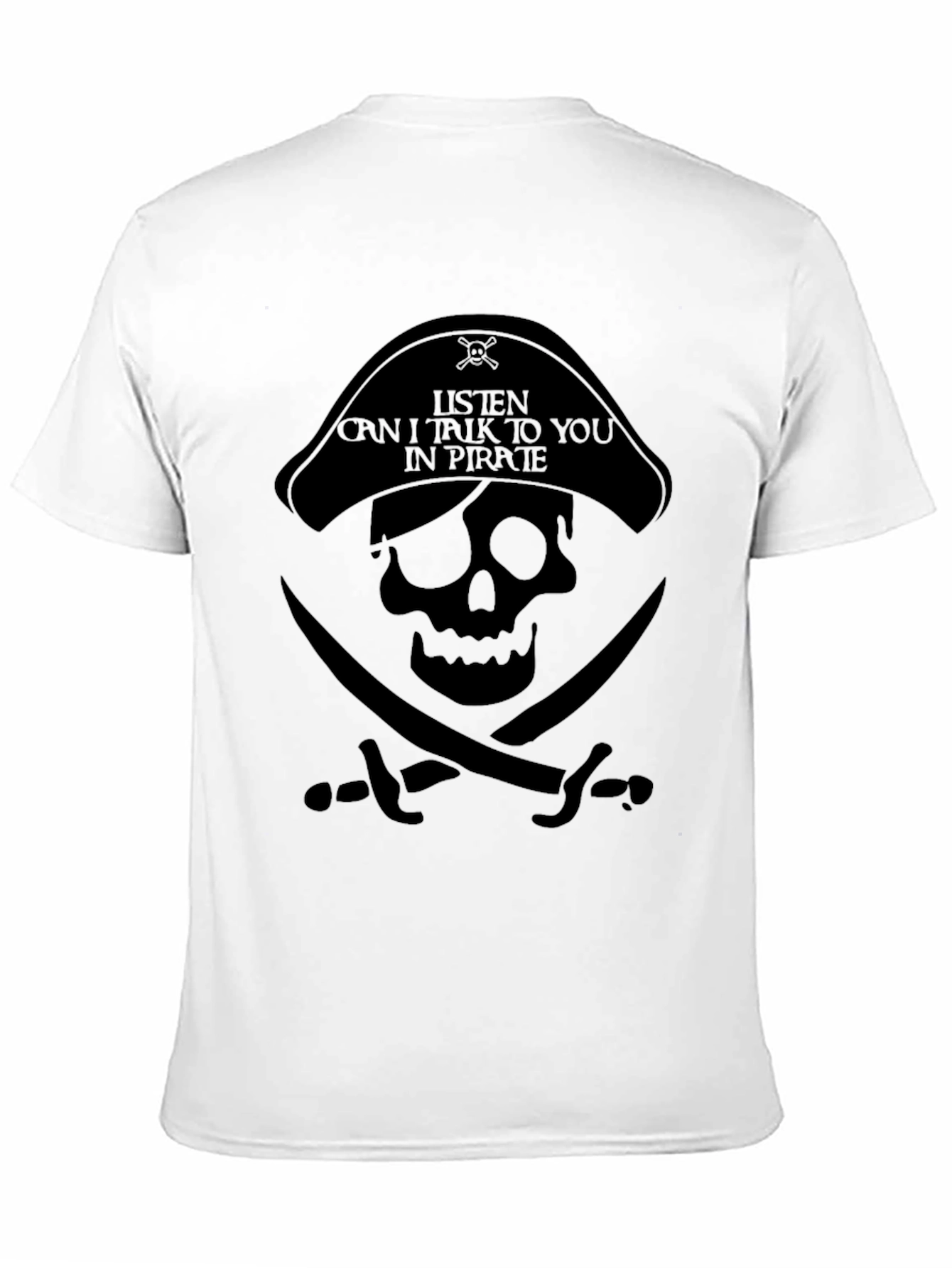 Pirate Skull Graphic T-Shirt - Black