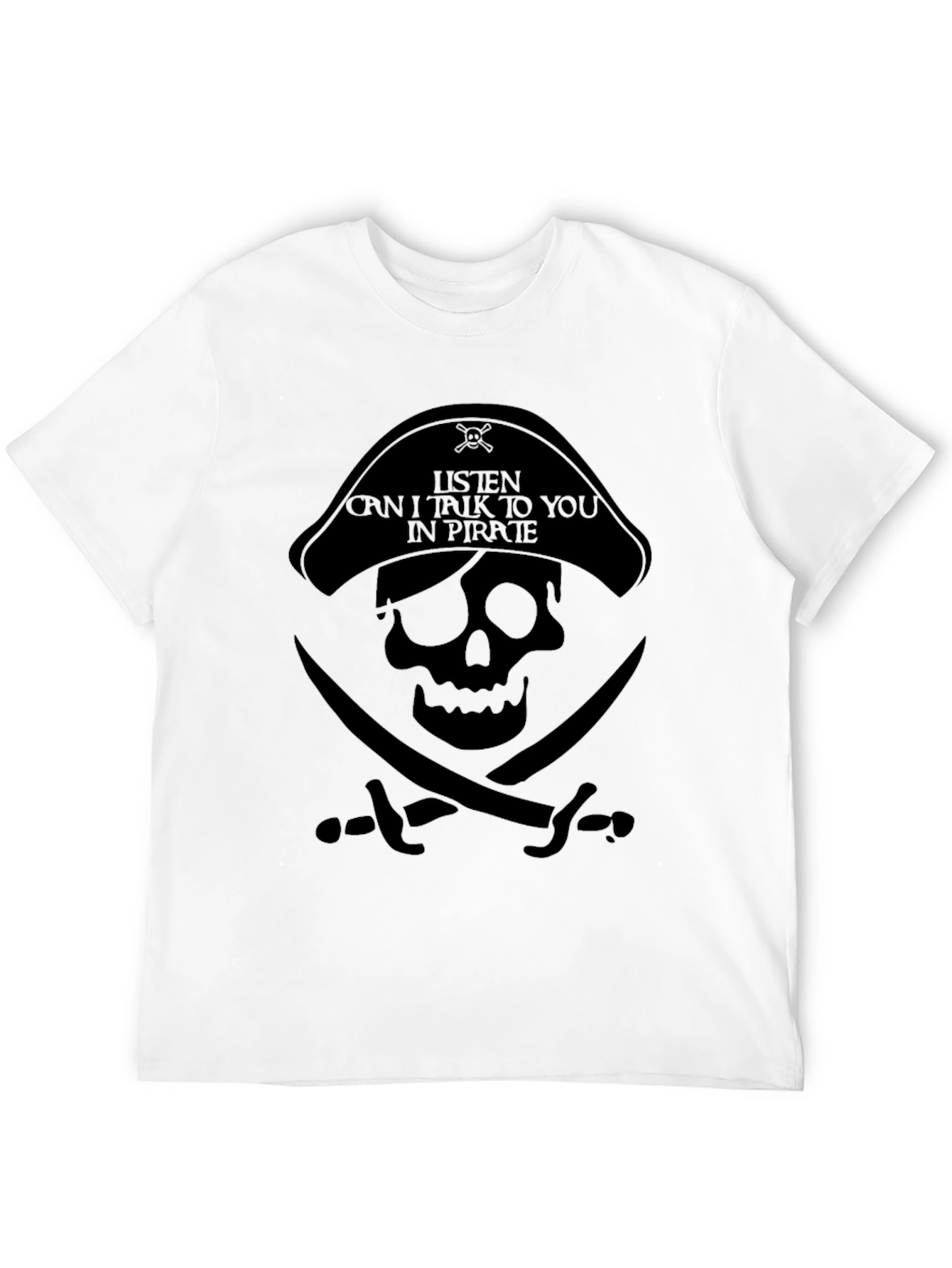 Pirate Skull Graphic T-Shirt - Black