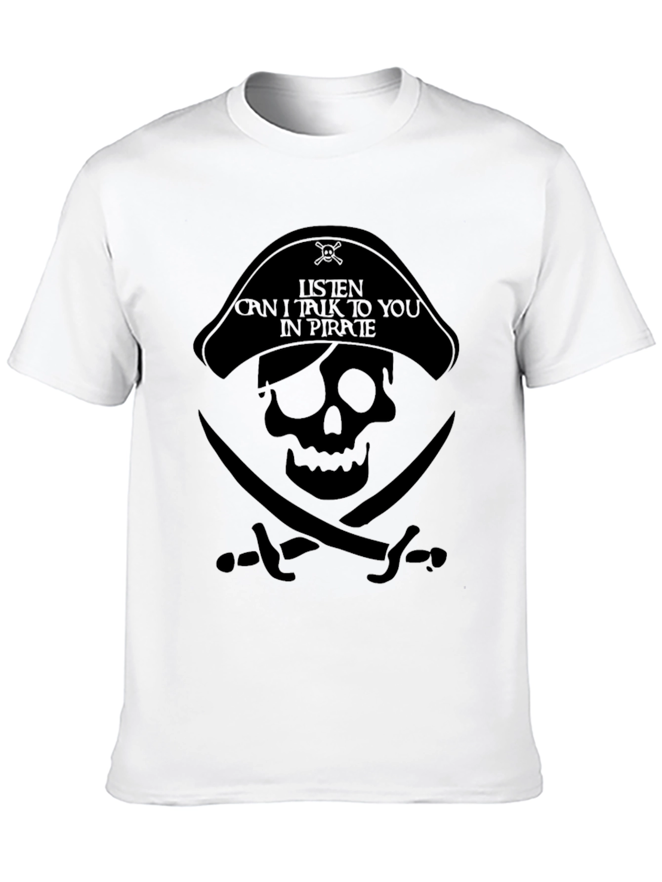 Pirate Skull Graphic T-Shirt - Black