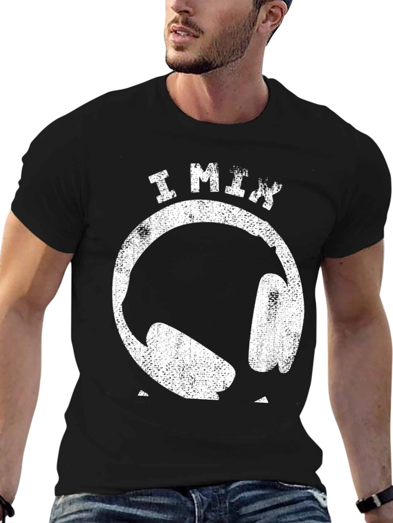 I MIX Headphones T-Shirt - Black