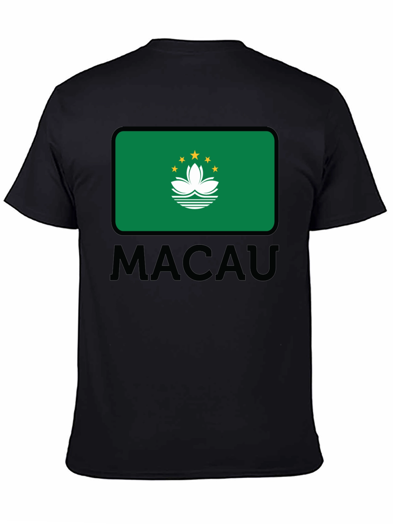 Macau Flag T-Shirt - Black Cotton Tee