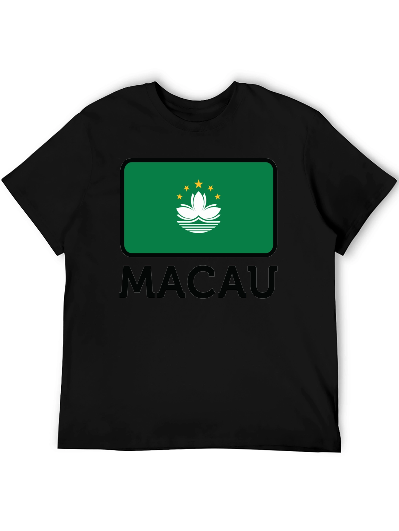 Macau Flag T-Shirt - Black Cotton Tee