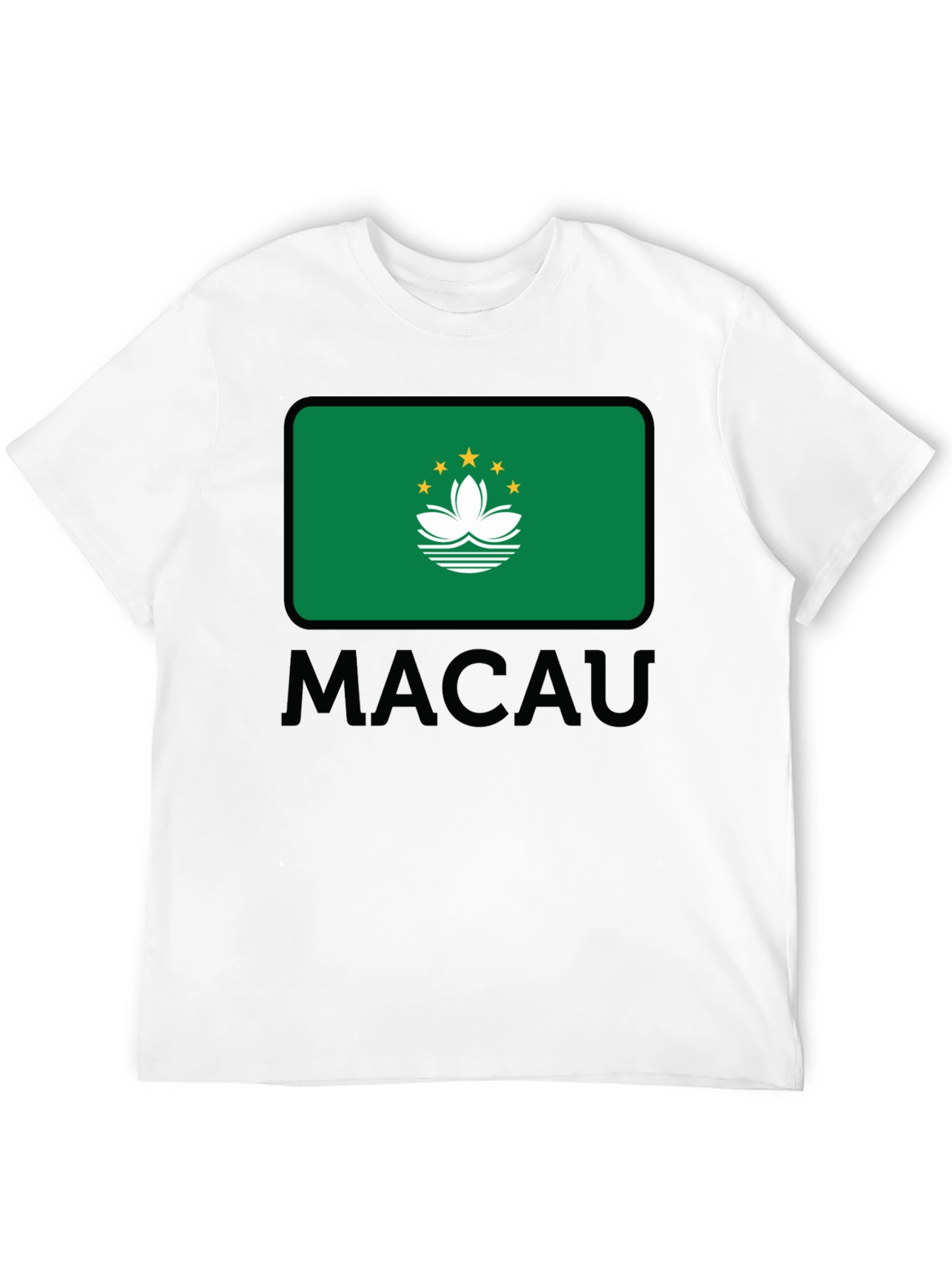 Macau Flag T-Shirt - Black Cotton Tee