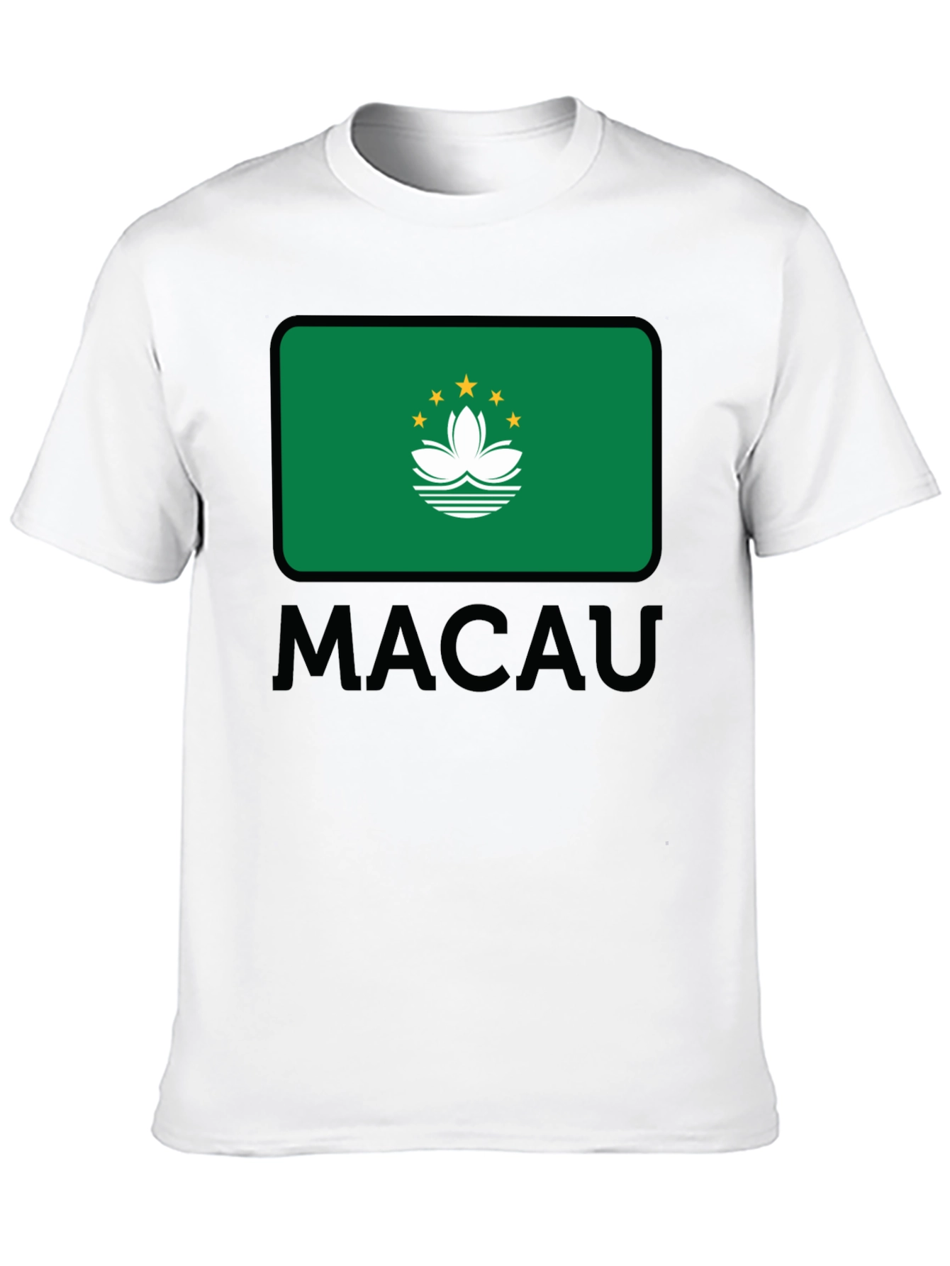 Macau Flag T-Shirt - Black Cotton Tee