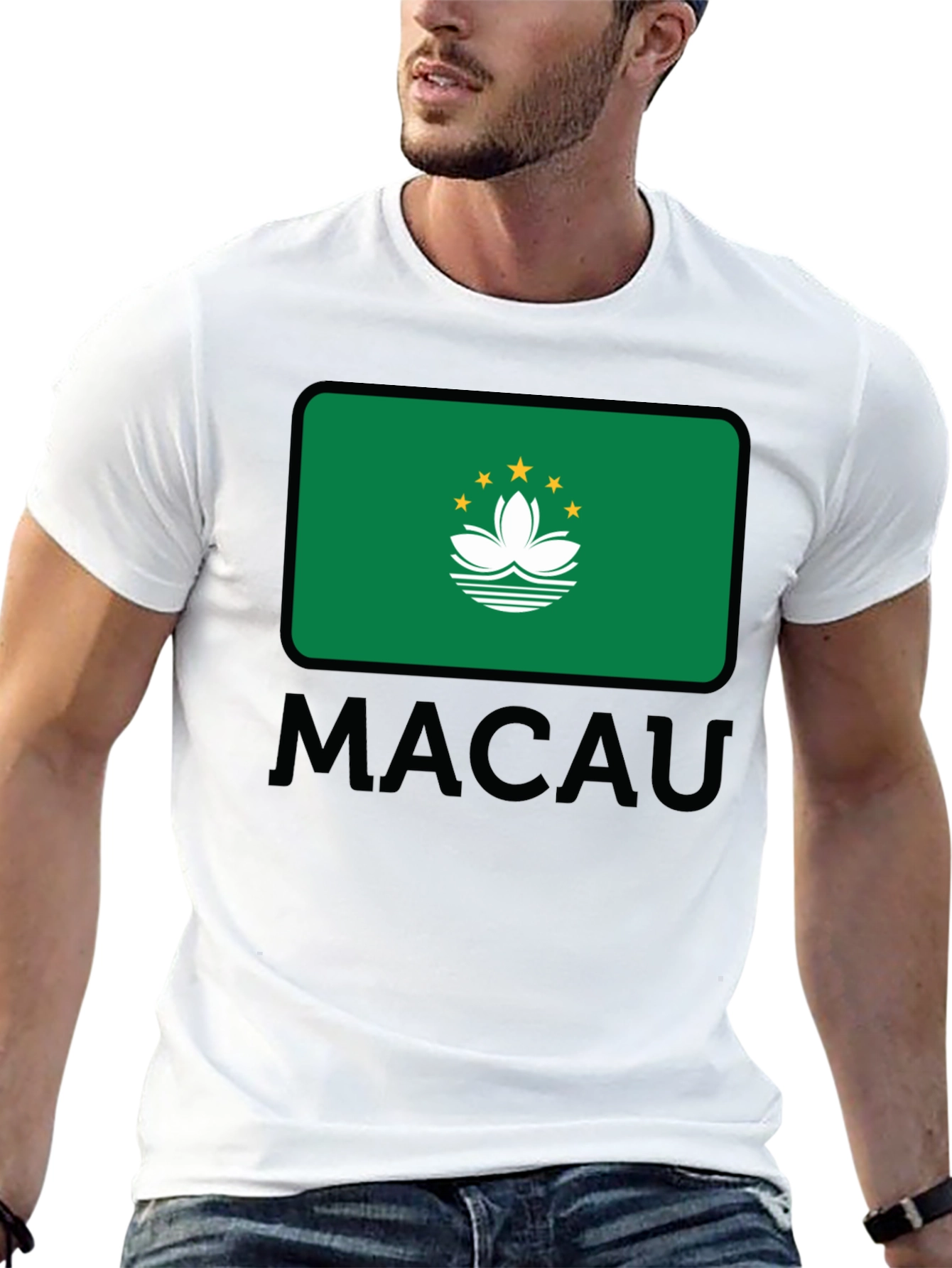 Macau Flag T-Shirt - Black Cotton Tee