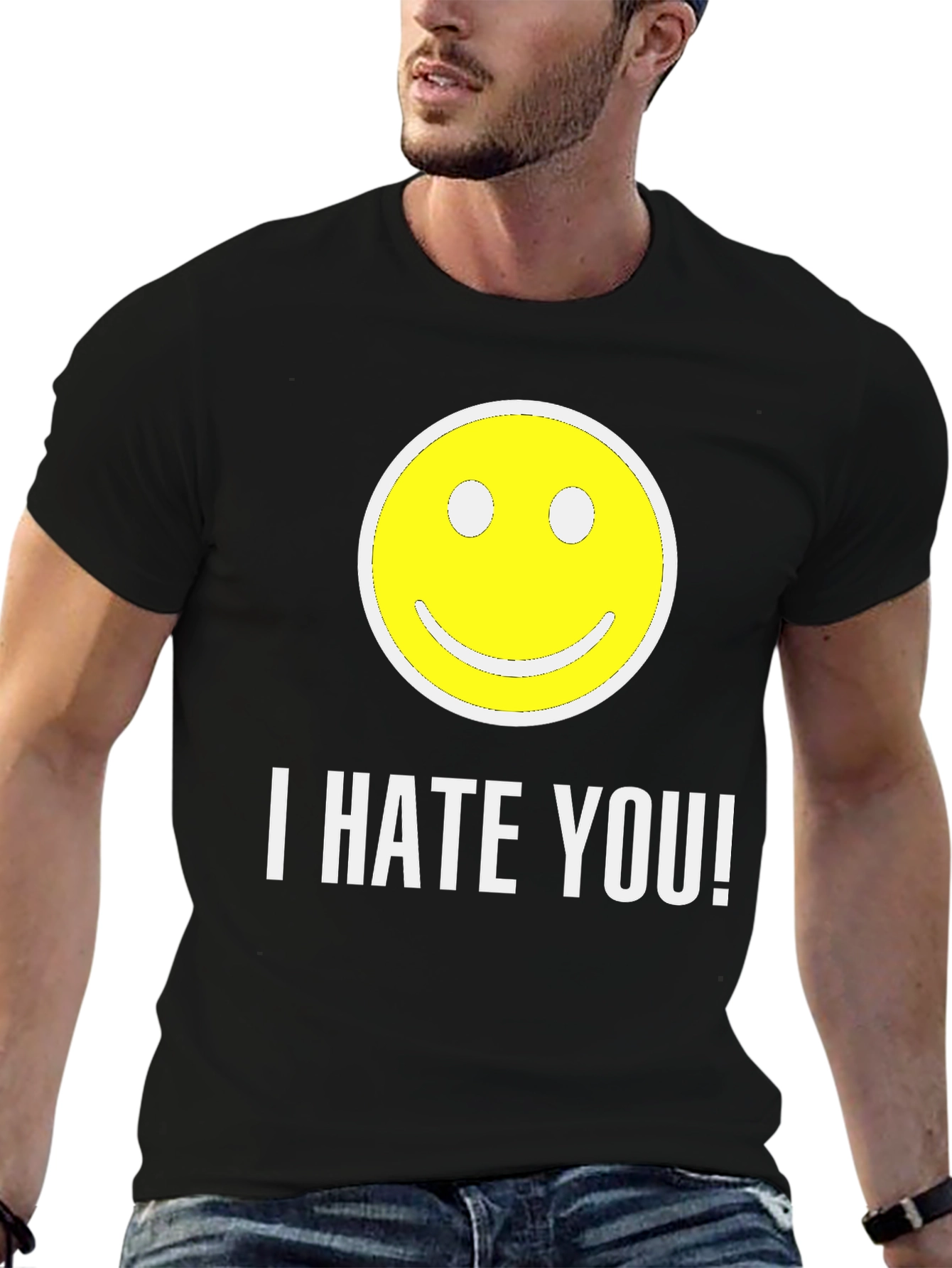 I HATE YOU! Smiley Face Graphic T-Shirt