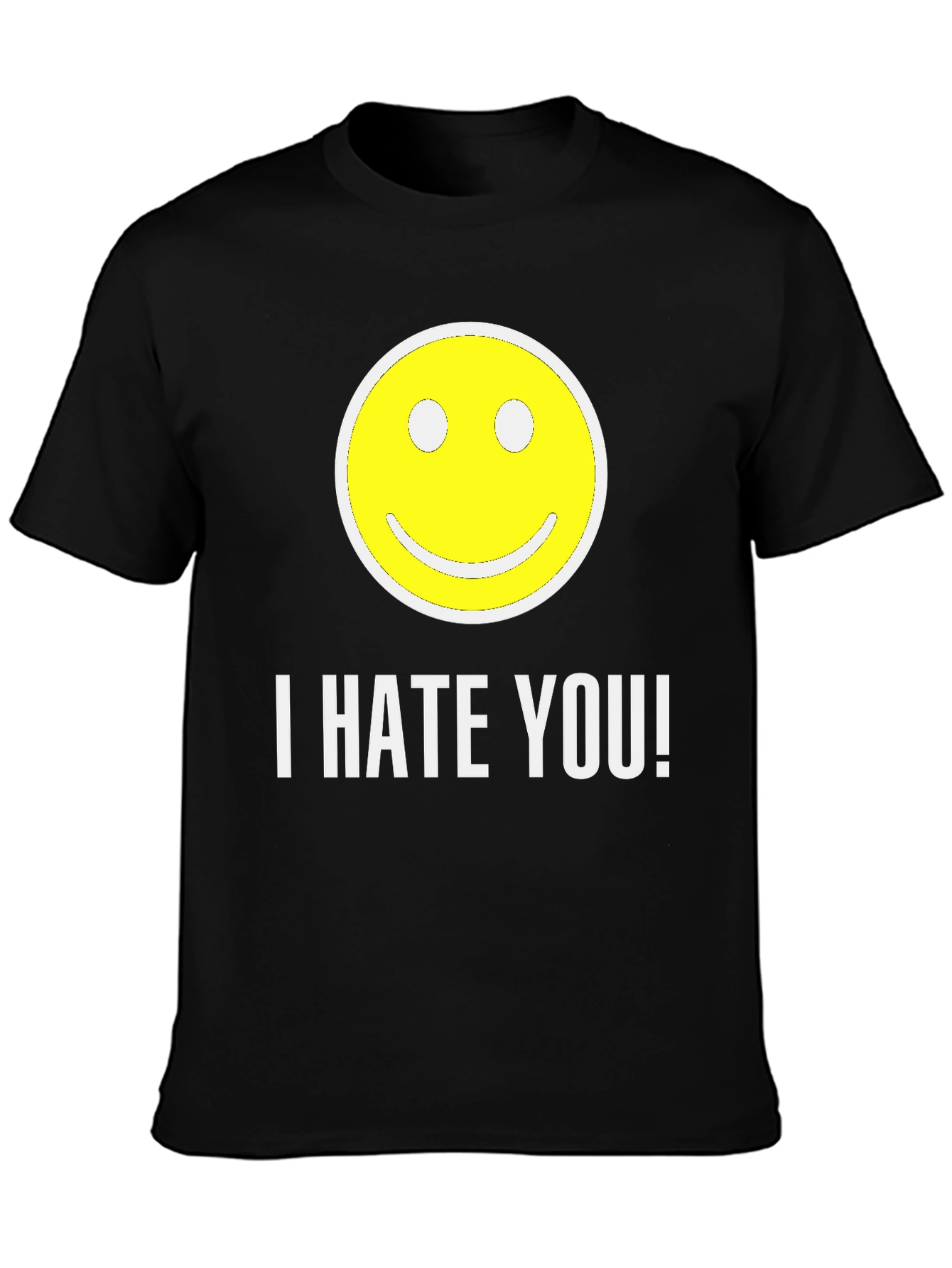 I HATE YOU! Smiley Face Graphic T-Shirt