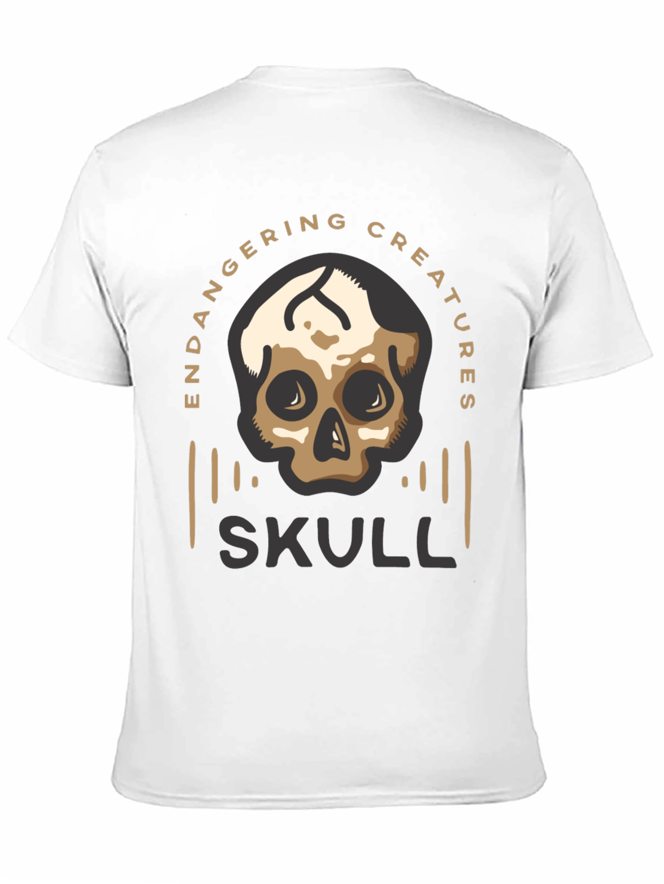 Endangered Creatures Skull Graphic Tee - Black