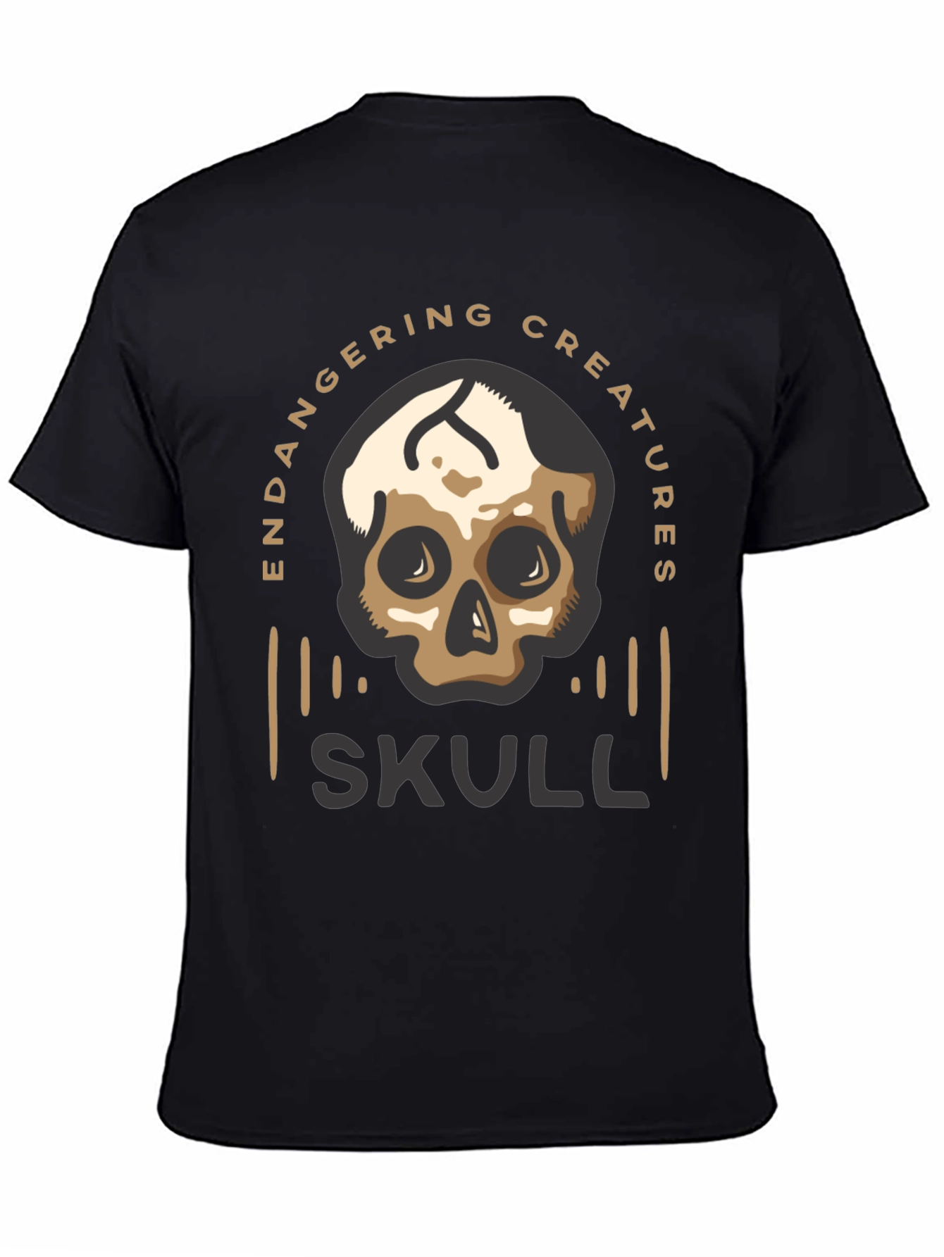 Endangered Creatures Skull Graphic Tee - Black