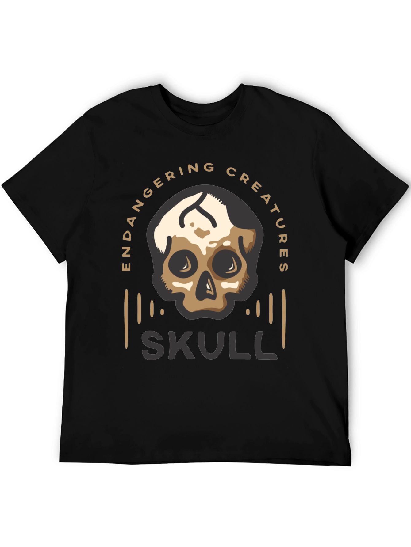 Endangered Creatures Skull Graphic Tee - Black