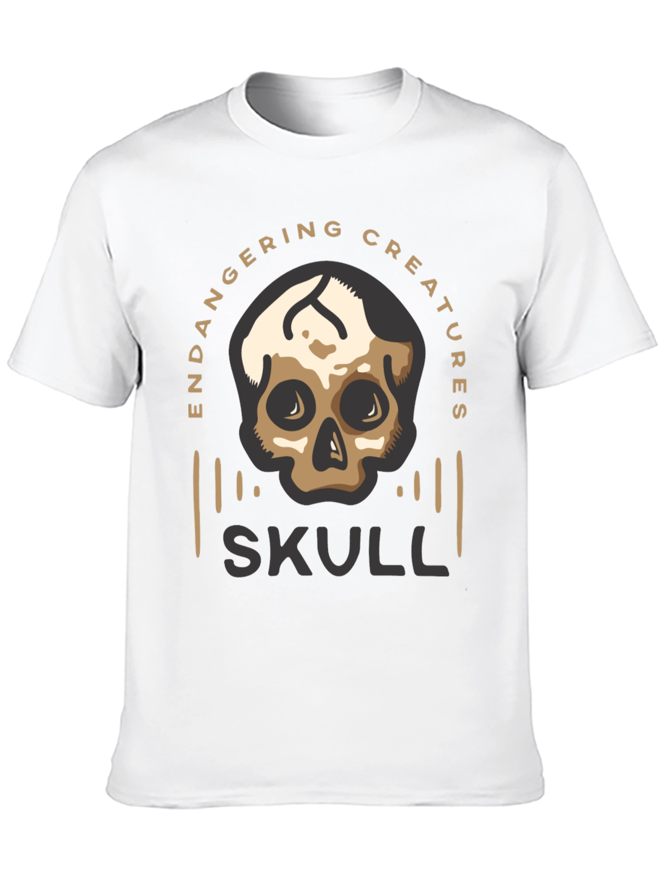 Endangered Creatures Skull Graphic Tee - Black