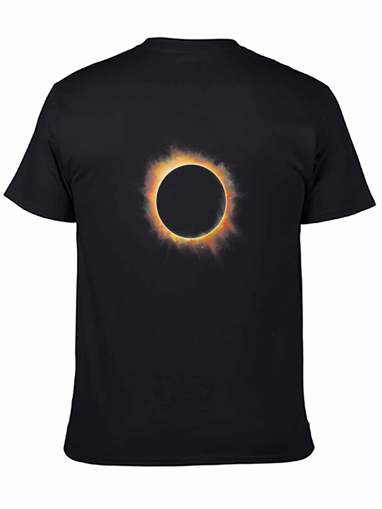 Solar Eclipse Graphic Print Black T-Shirt