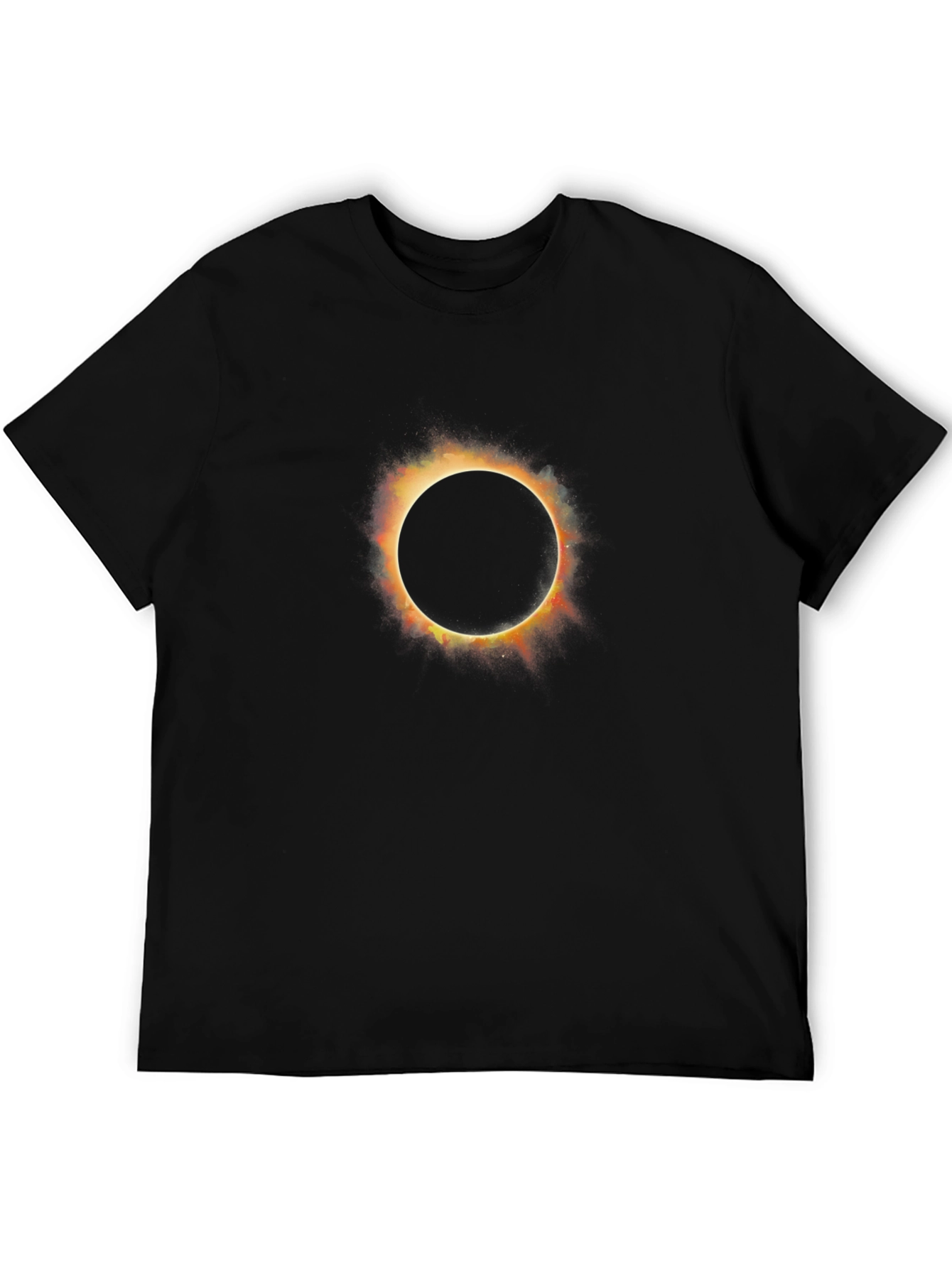 Solar Eclipse Graphic Print Black T-Shirt