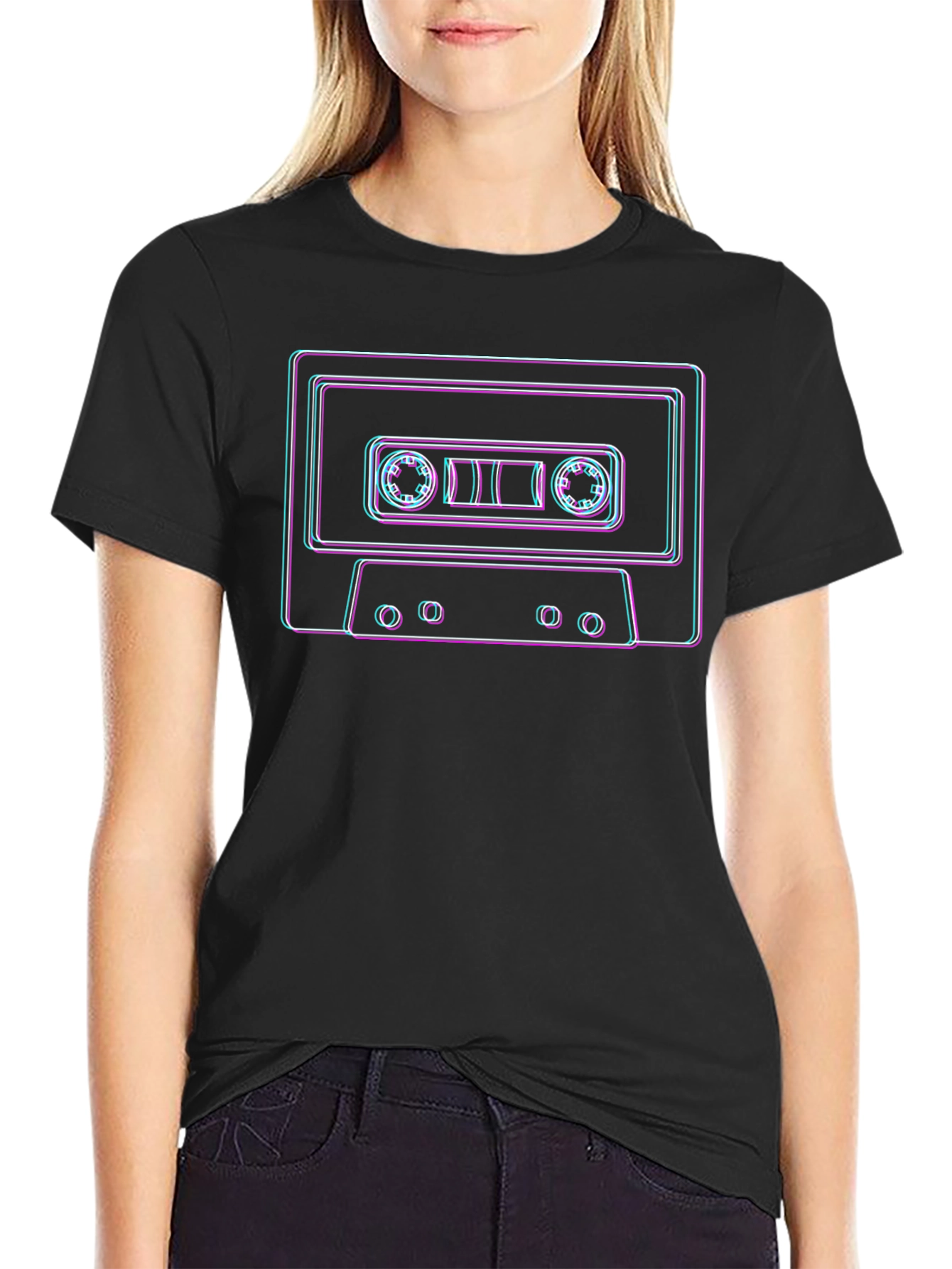 Retro Cassette Tape Graphic T-Shirt - Cool 80s Vibes
