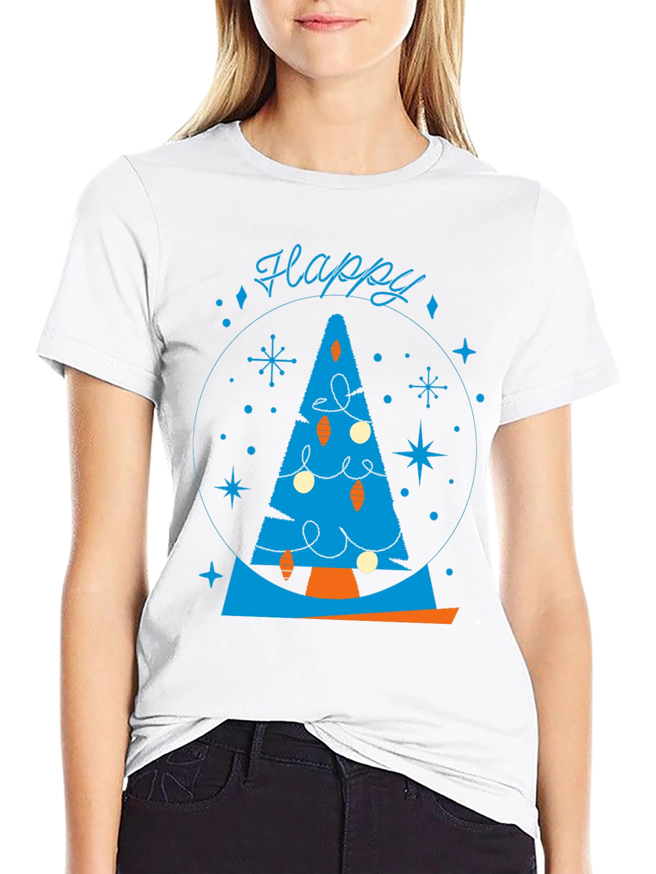 Festive Retro Christmas Tree Graphic Tee