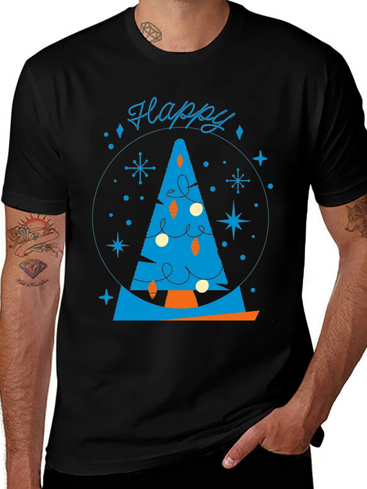 Festive Retro Christmas Tree Graphic Tee