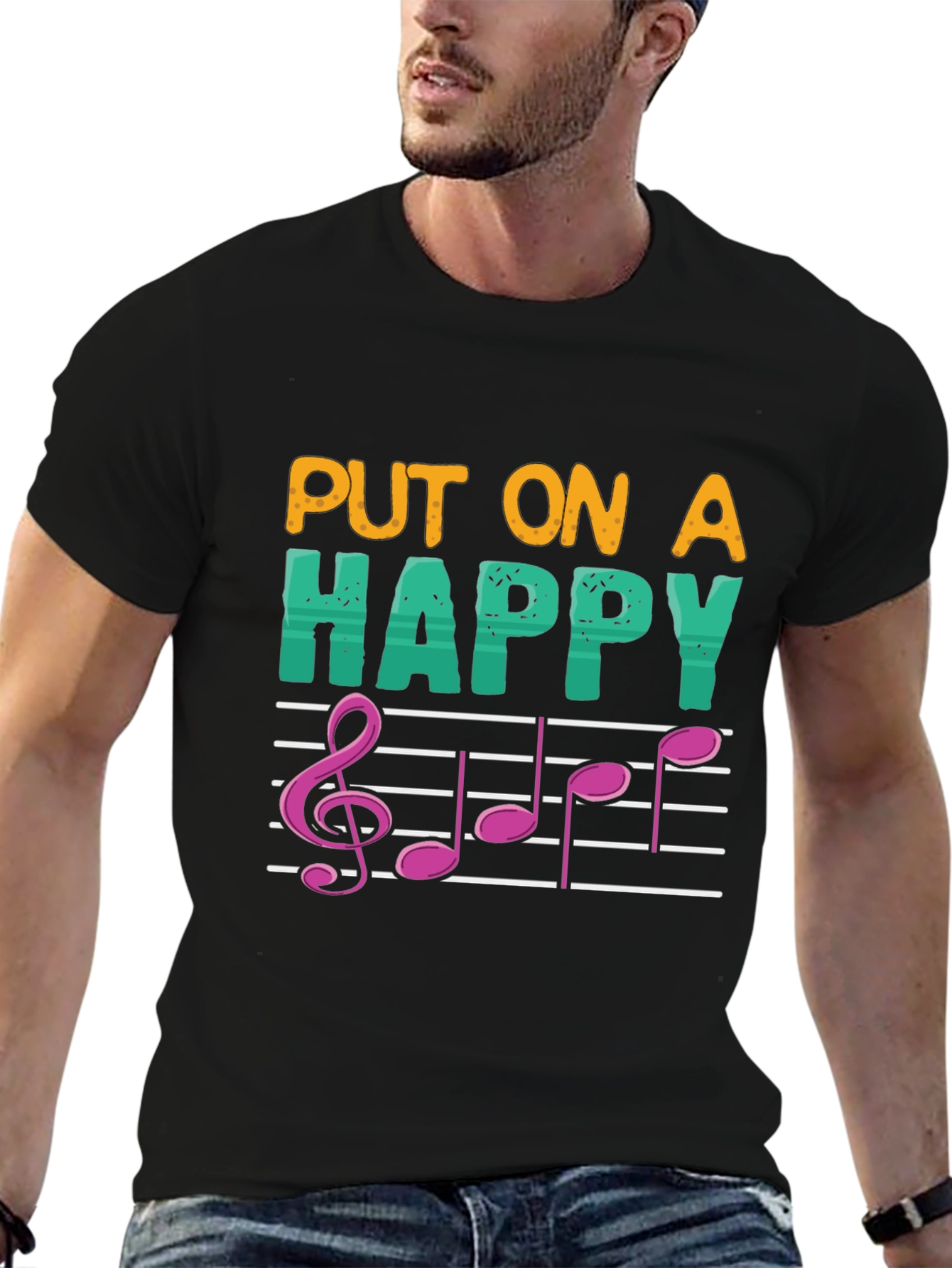 Put On A Happy Note Music T-Shirt