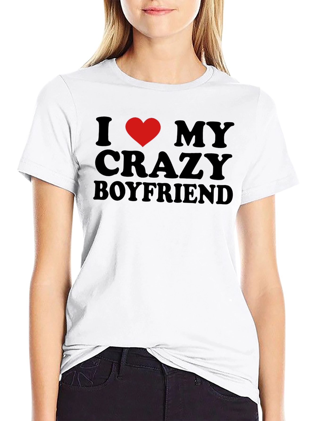 I Heart My Crazy Boyfriend - Novelty T-Shirt