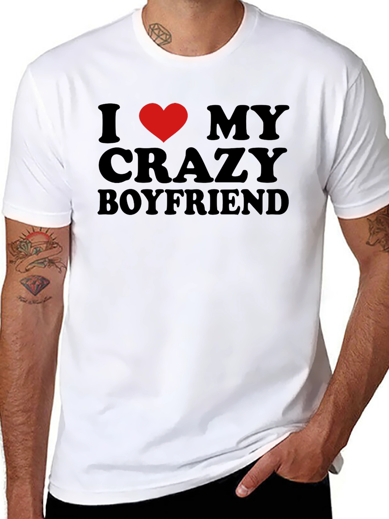 I Heart My Crazy Boyfriend - Novelty T-Shirt