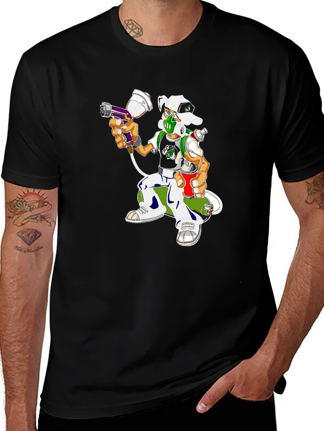 Urban Graffiti Artist Dog Graphic Tee