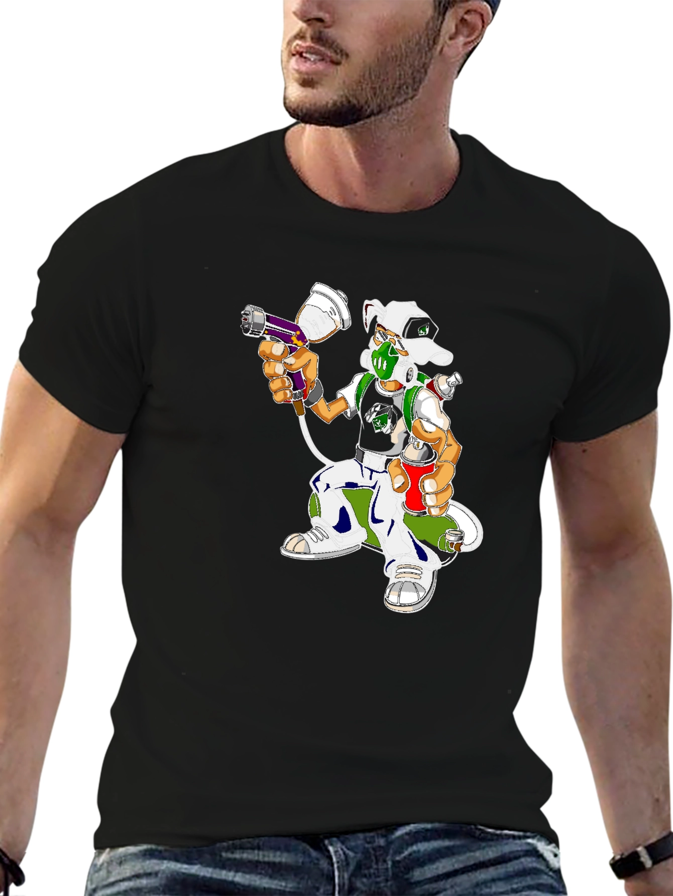 Urban Graffiti Artist Dog Graphic Tee