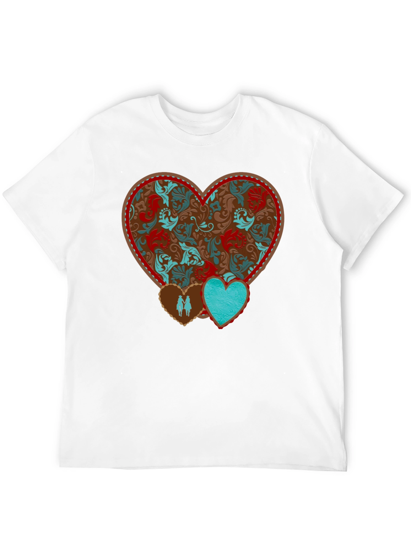 Heart Patterned Graphic Tee