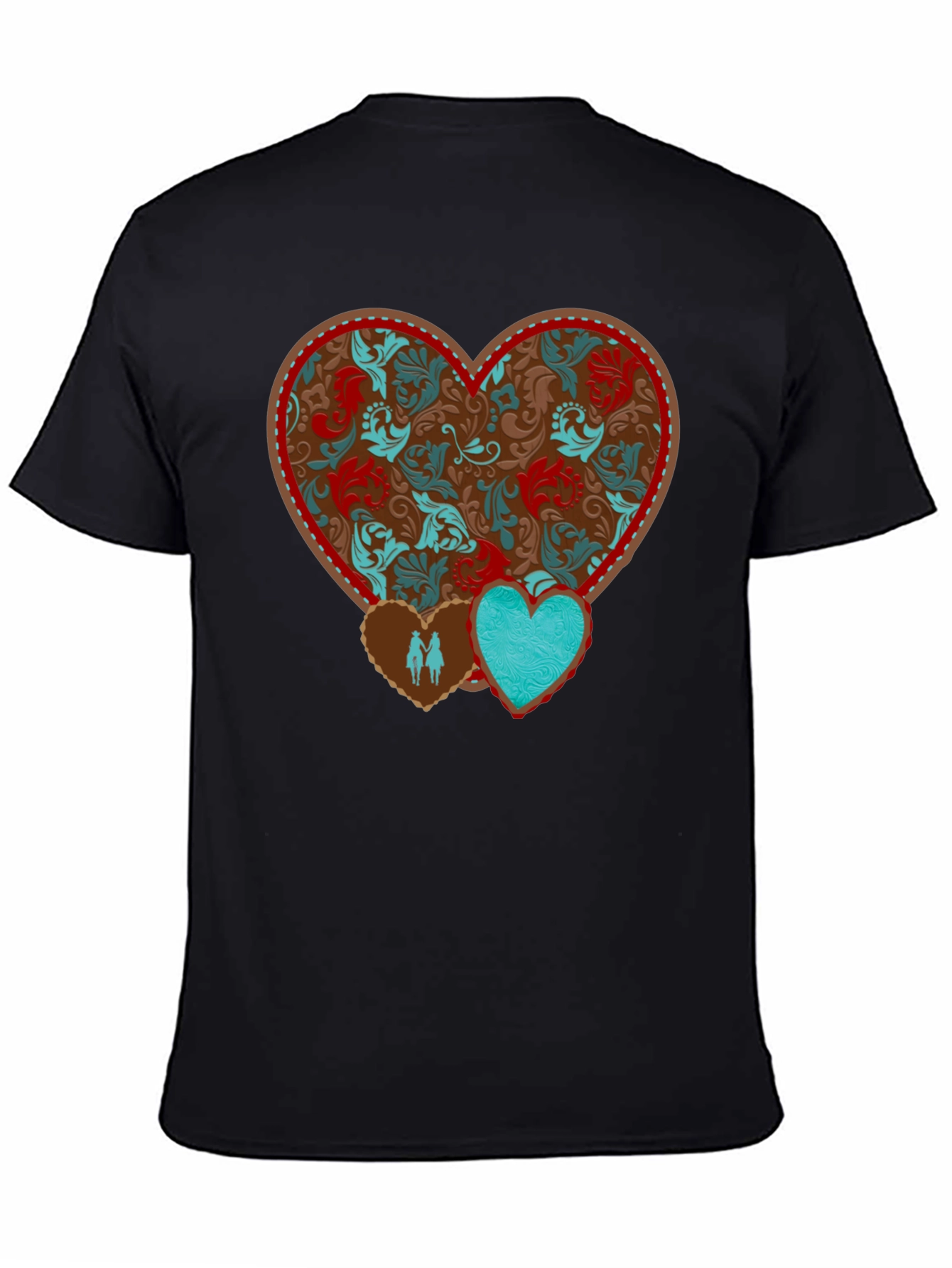 Heart Patterned Graphic Tee