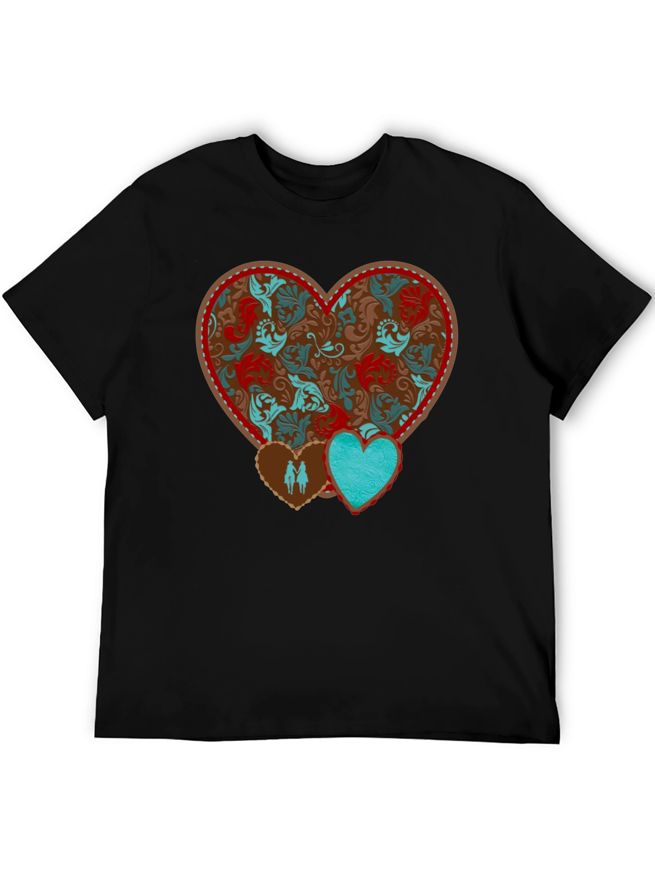 Heart Patterned Graphic Tee