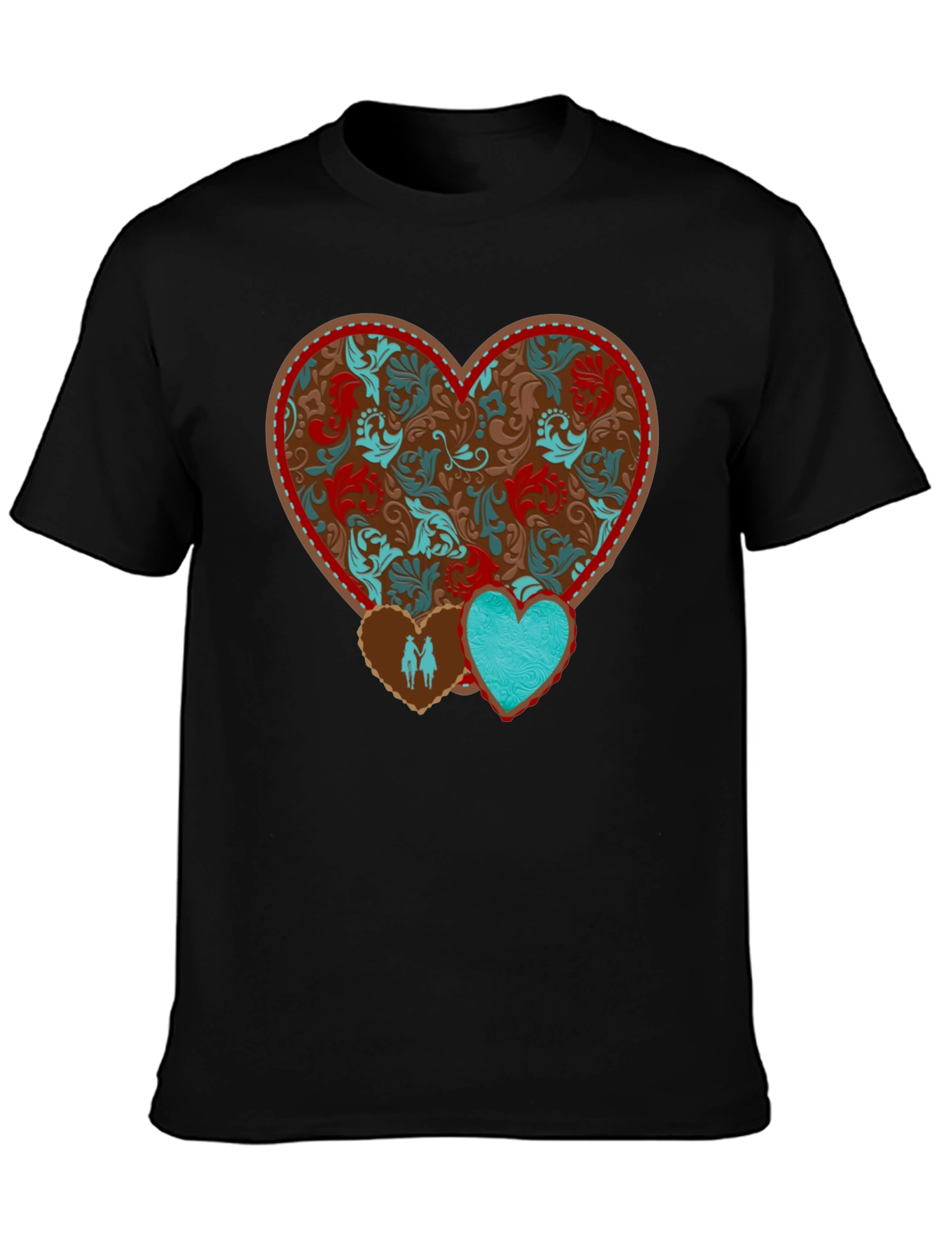 Heart Patterned Graphic Tee