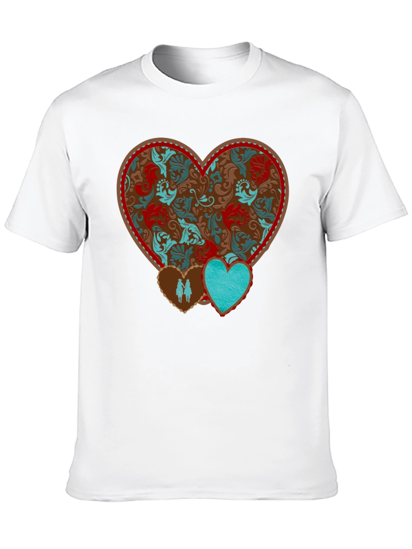 Heart Patterned Graphic Tee