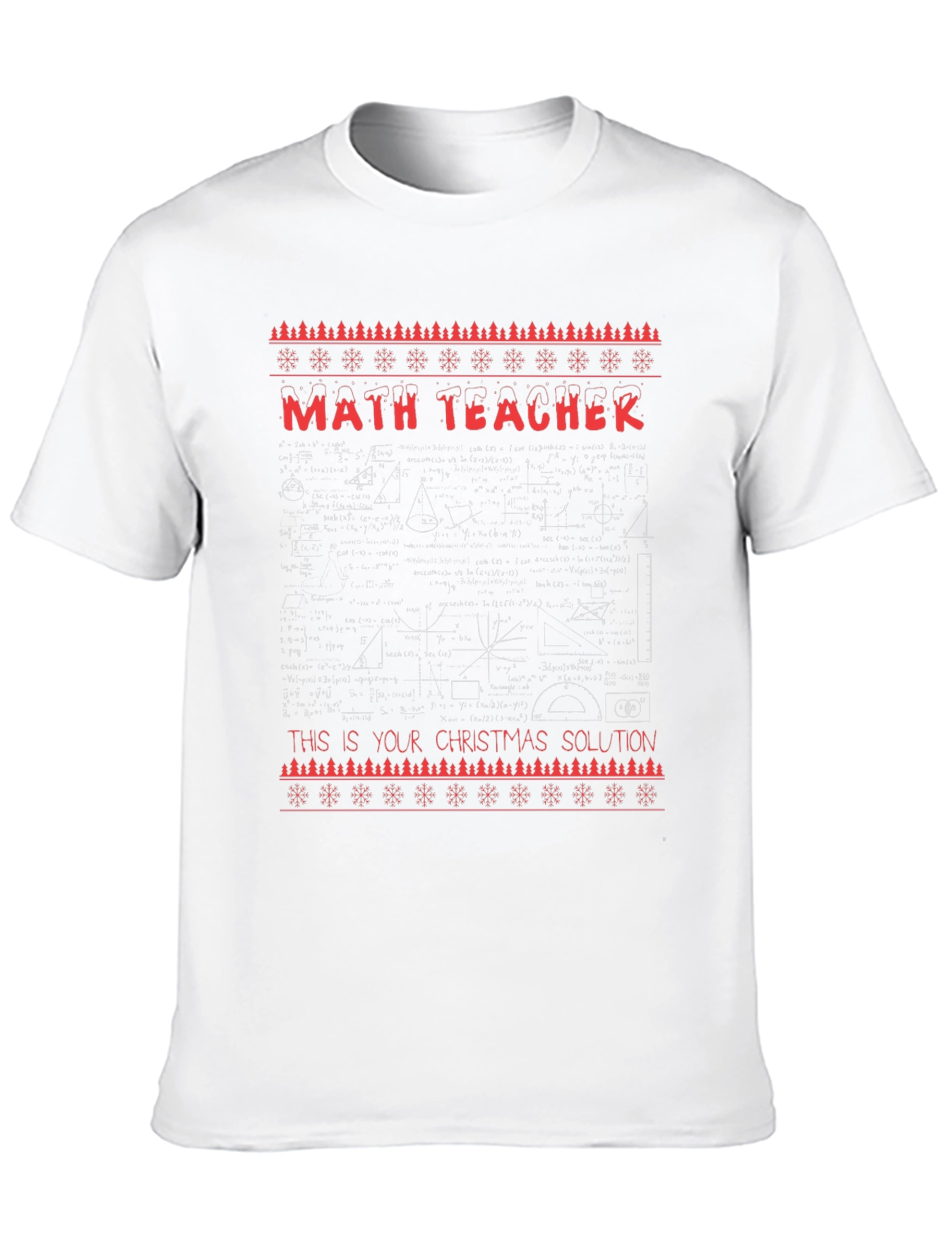 Math Teacher Christmas Solution Tee