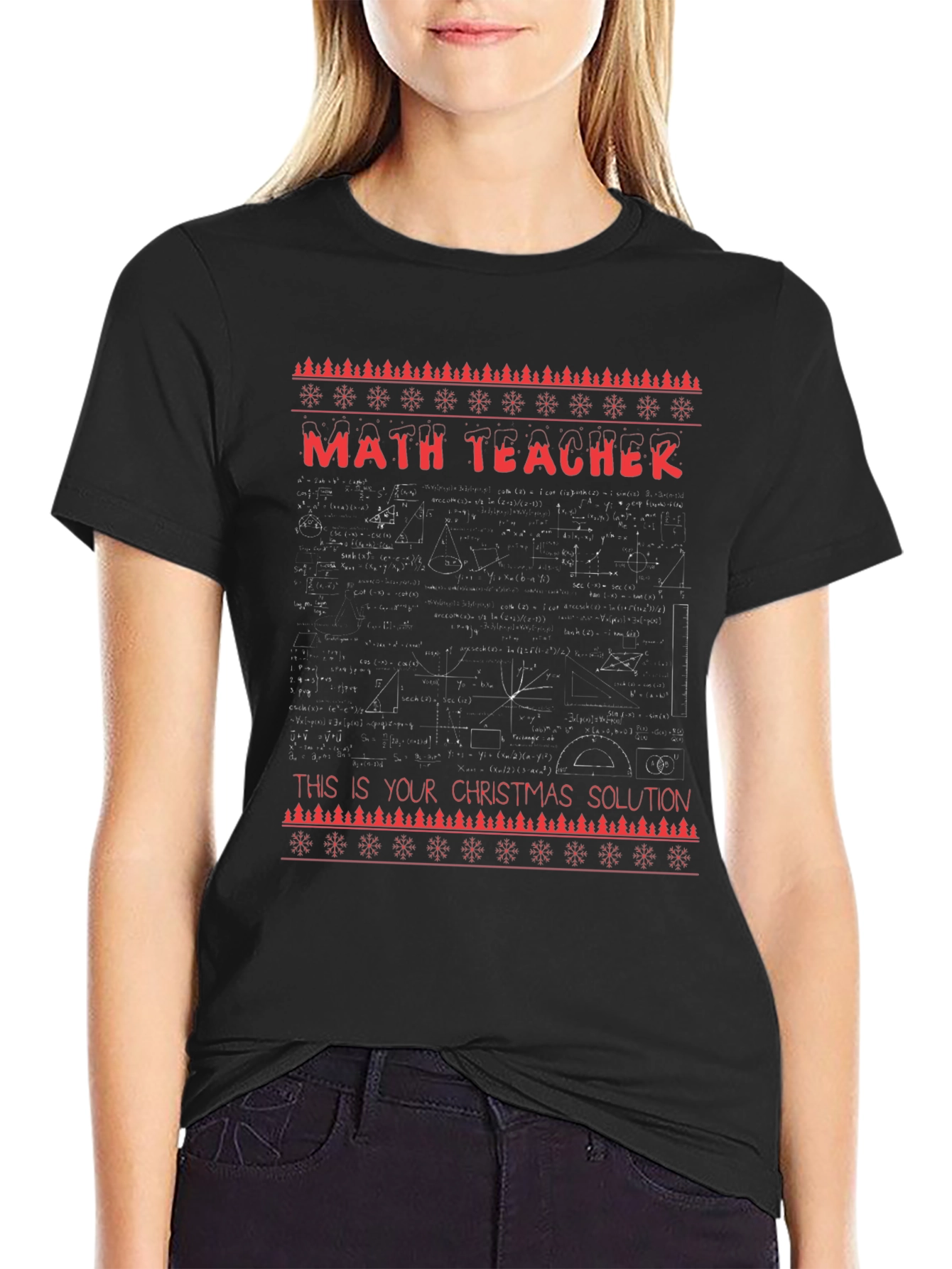 Math Teacher Christmas Solution Tee