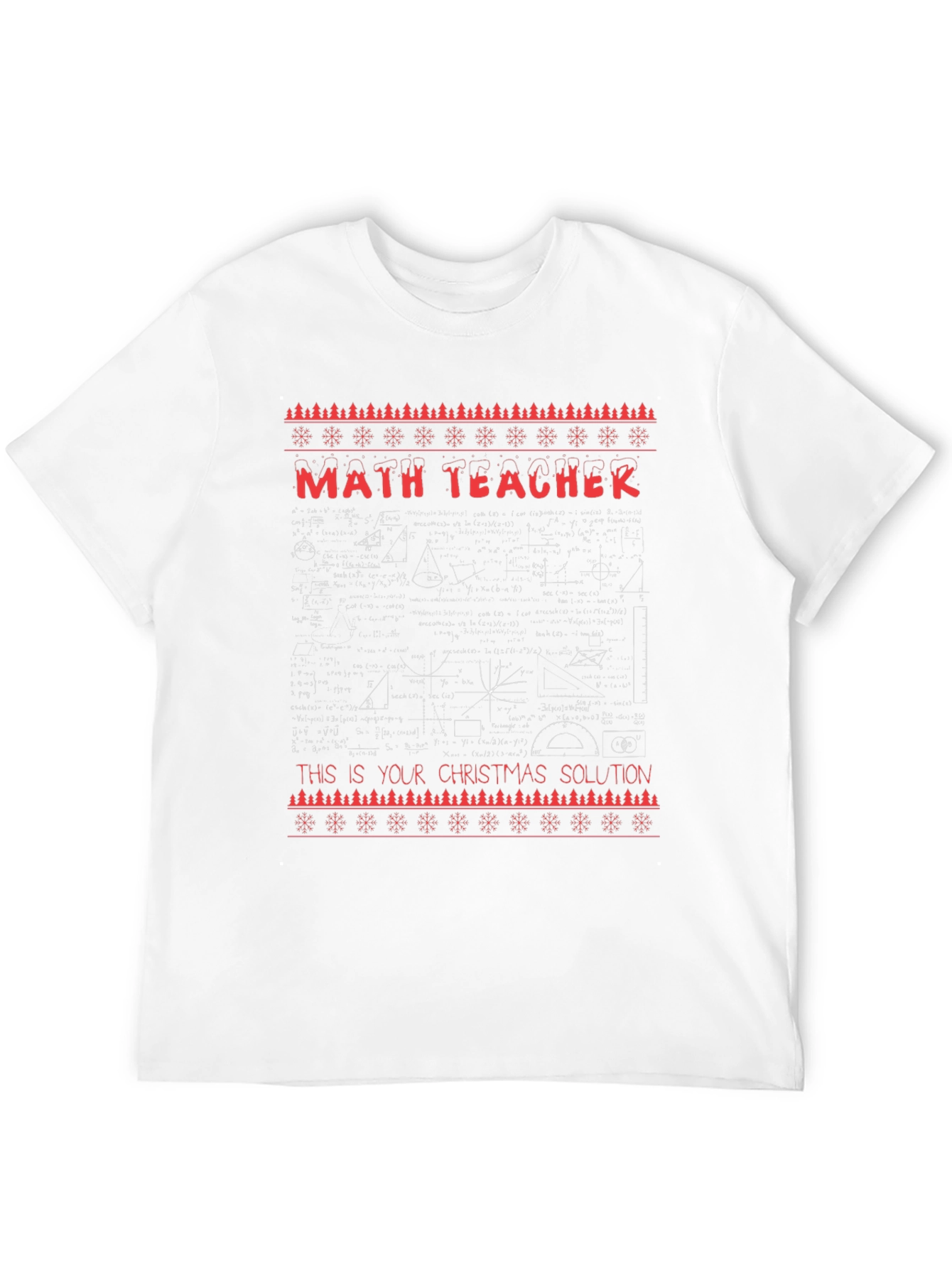 Math Teacher Christmas Solution Tee