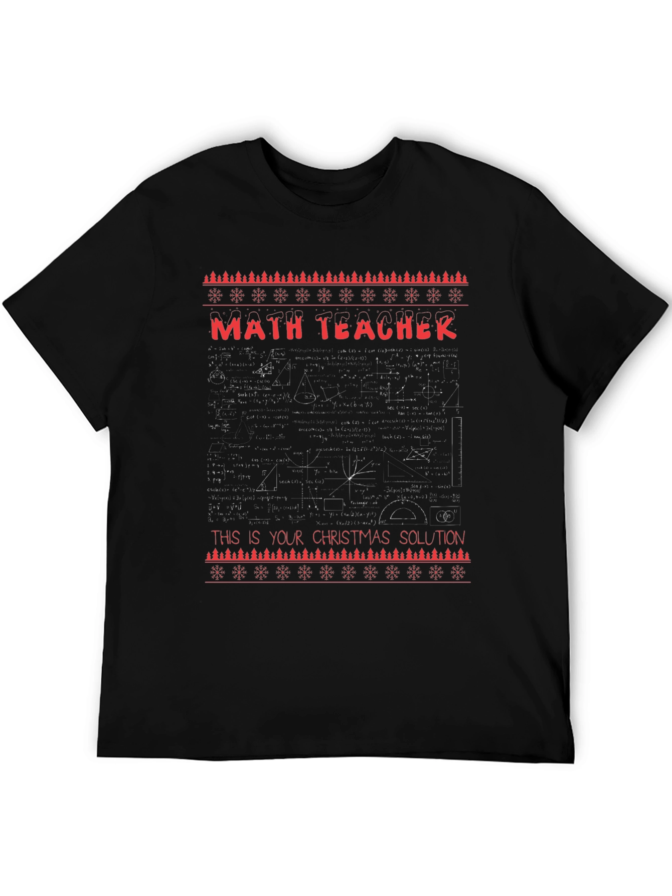Math Teacher Christmas Solution Tee