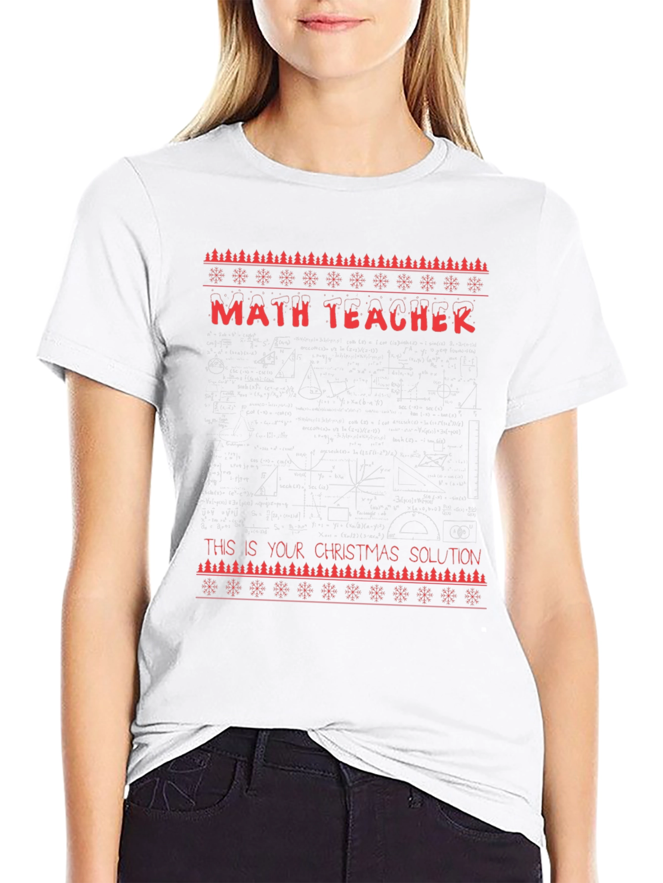 Math Teacher Christmas Solution Tee