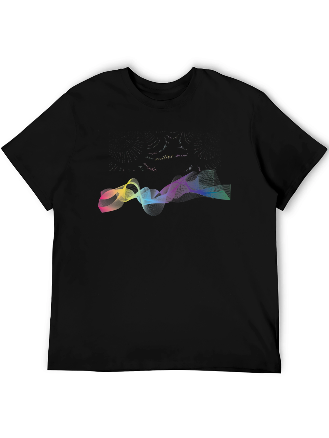 Vibrant Wave Graphic Black T-Shirt