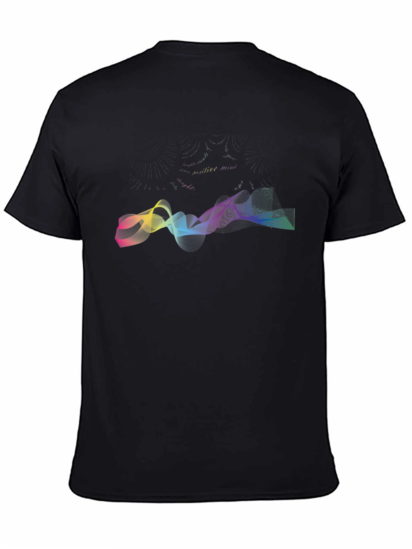 Vibrant Wave Graphic Black T-Shirt