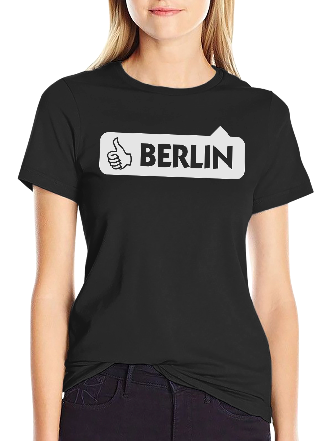 Berlin Thumbs Up Graphic Tee - Black