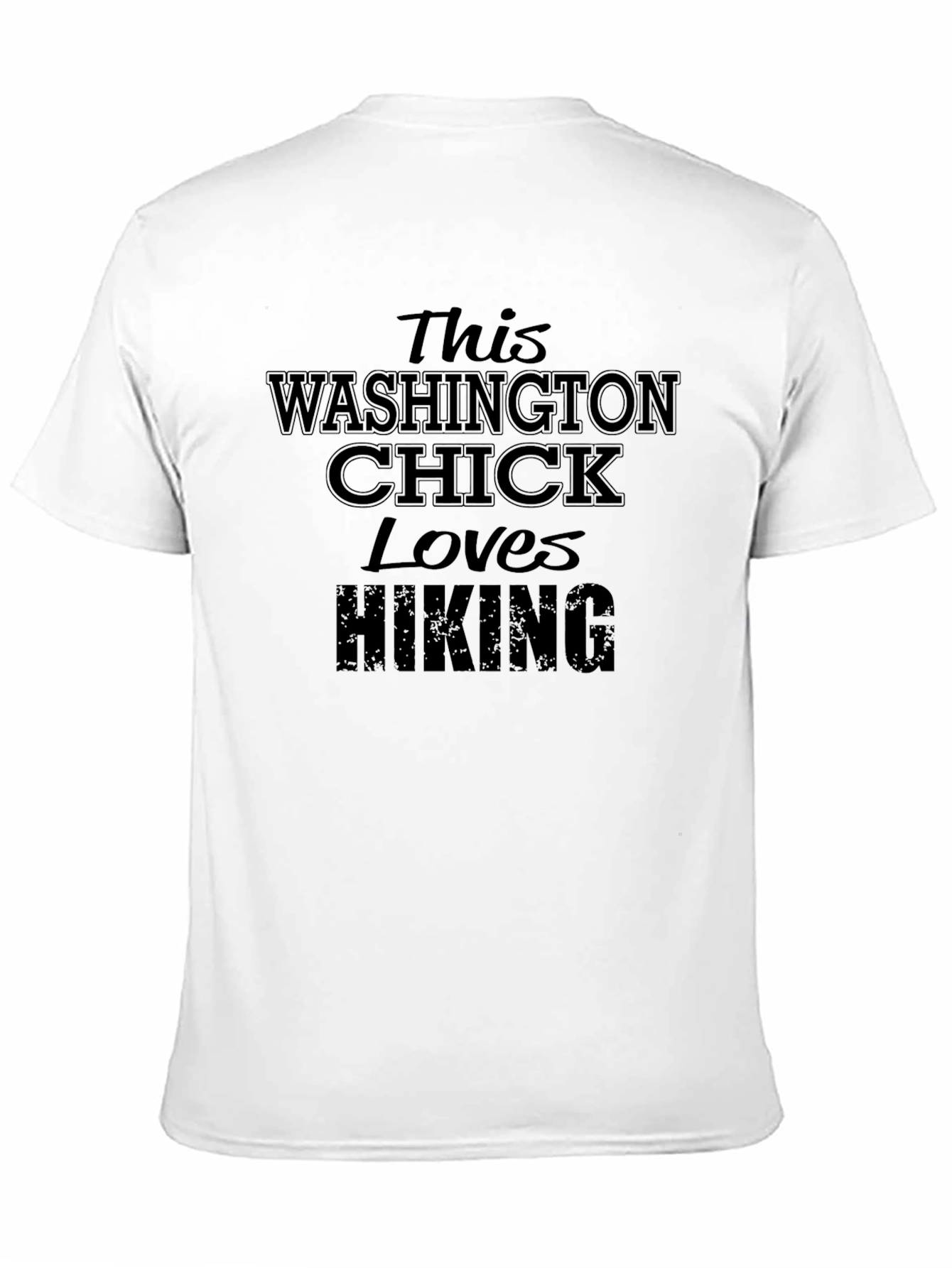 Washington Chick Loves Hiking Black T-Shirt