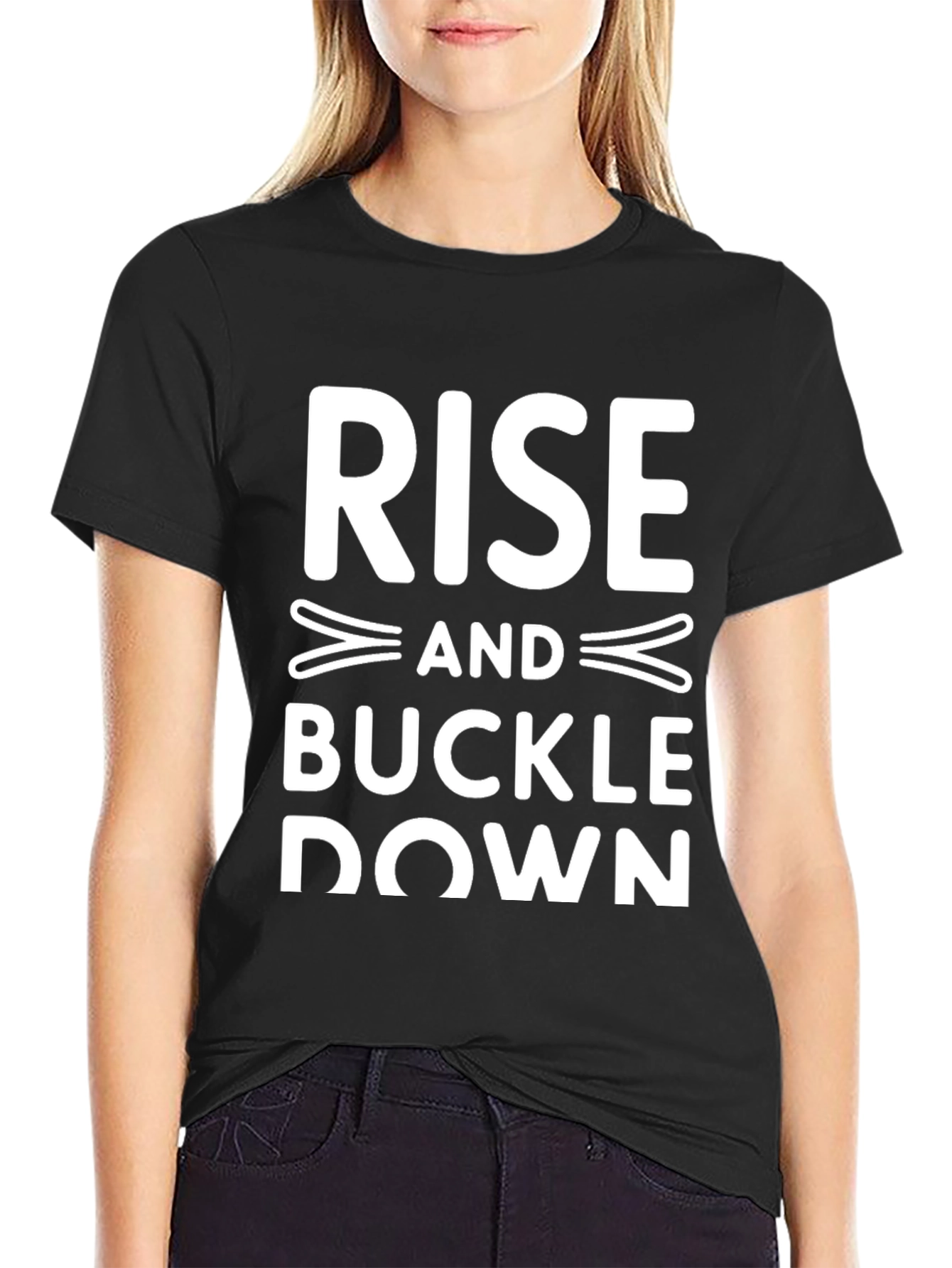 Rise and Buckle Down Graphic Tee - Black