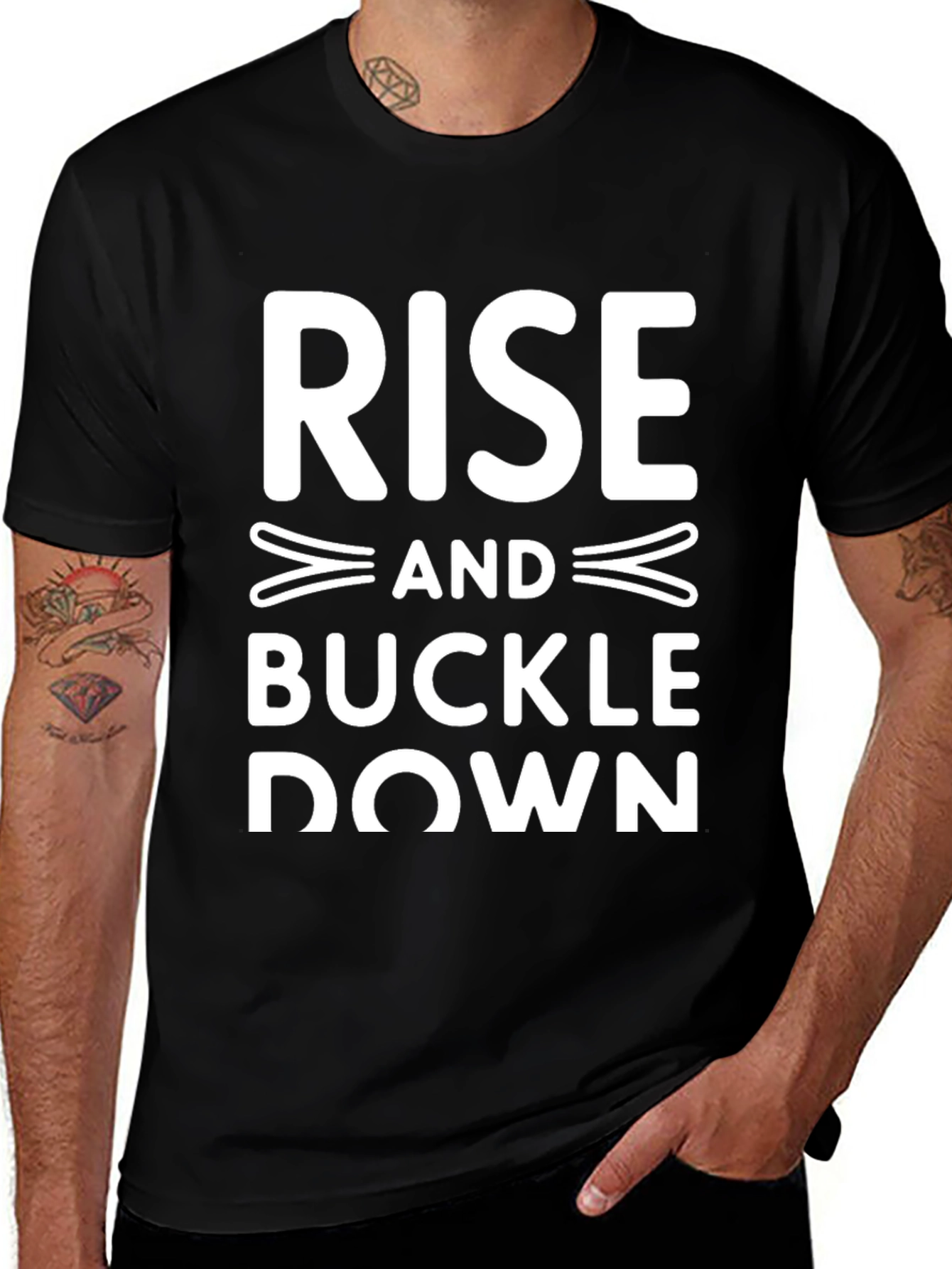 Rise and Buckle Down Graphic Tee - Black