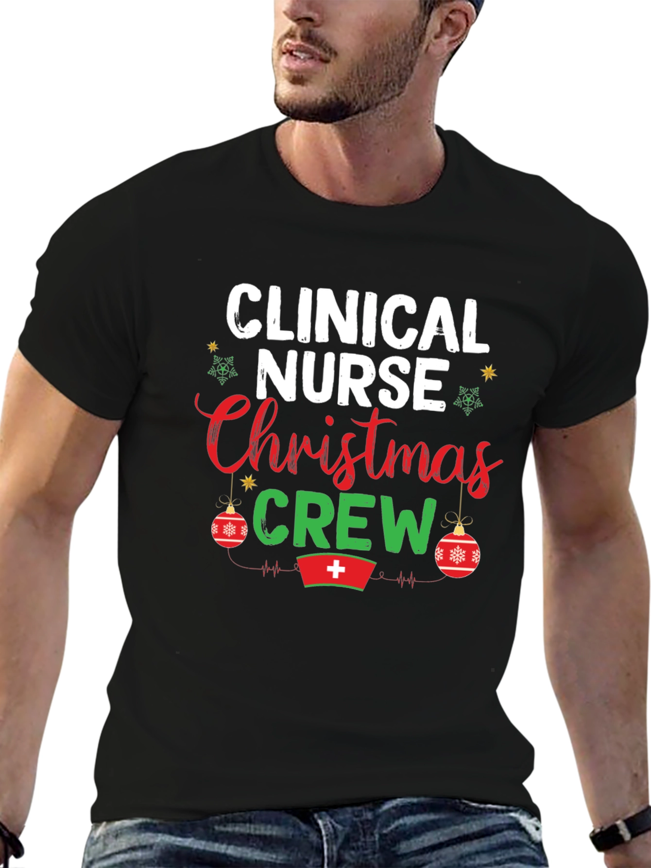 Clinical Nurse Christmas Crew Graphic Tee