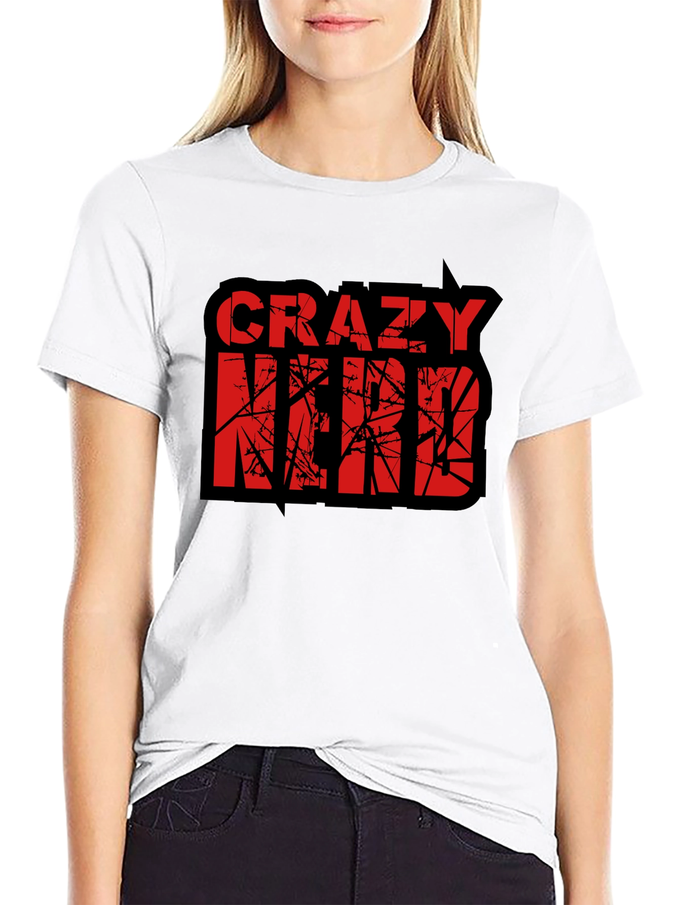 Crazy Nerd Graphic T-Shirt - Black Cotton Tee