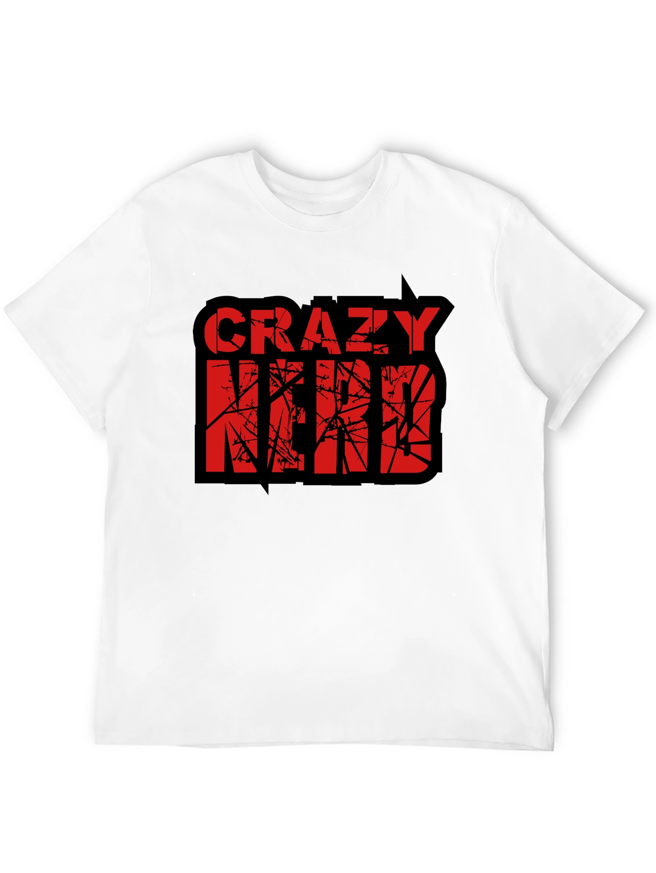 Crazy Nerd Graphic T-Shirt - Black Cotton Tee